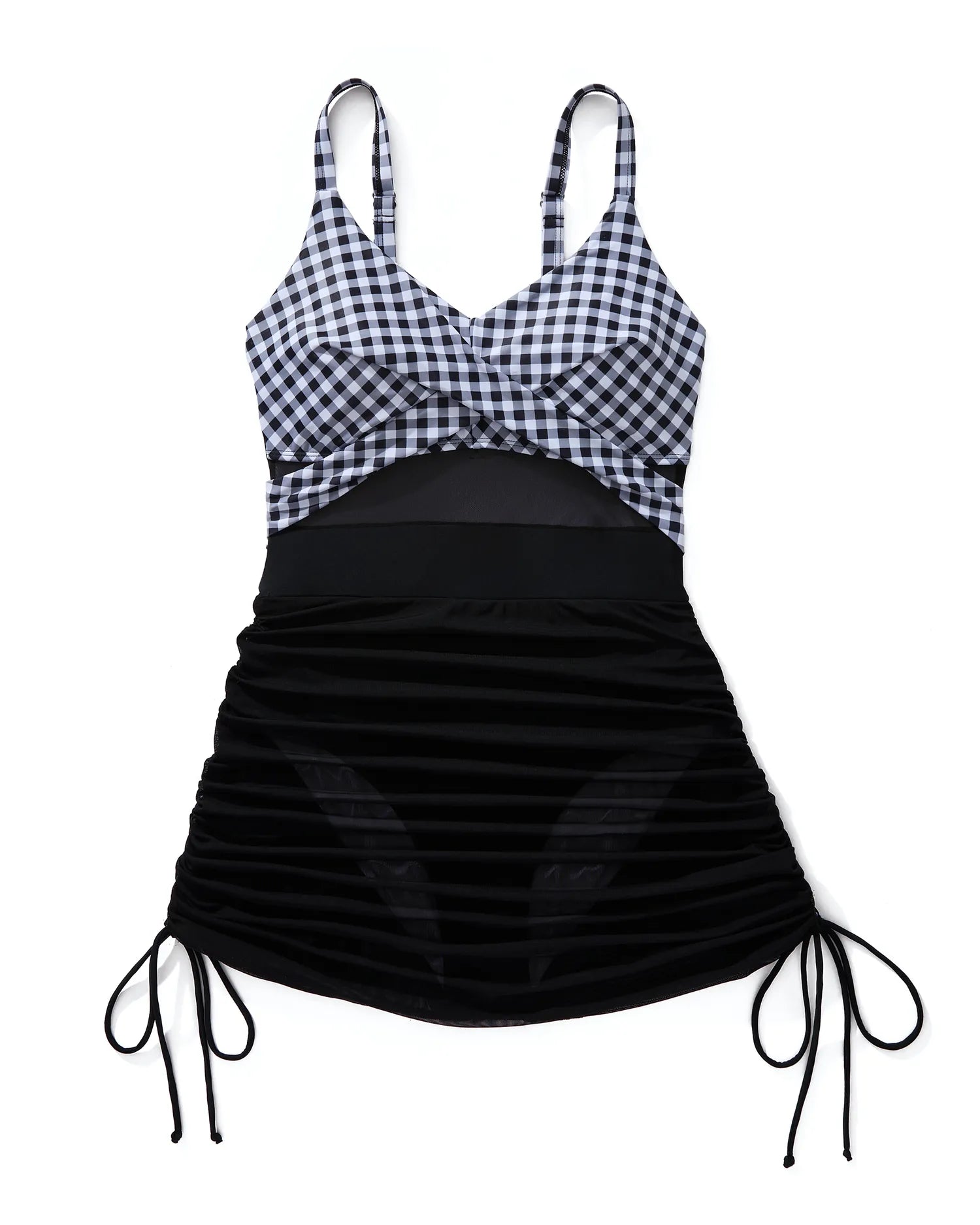 Mesh Crossover Dress Bathing Suit