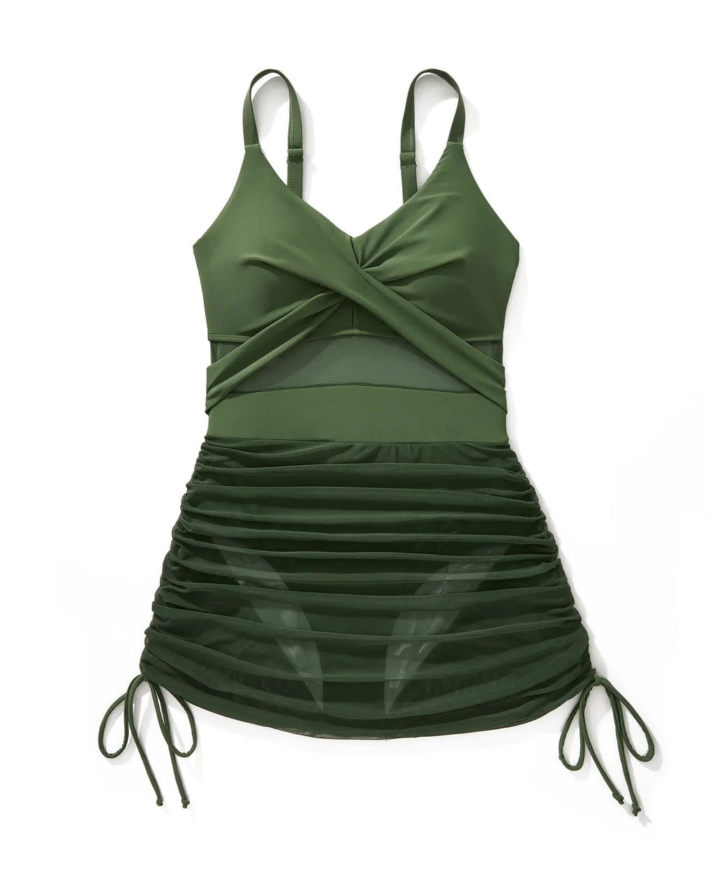Mesh Crossover Dress Bathing Suit