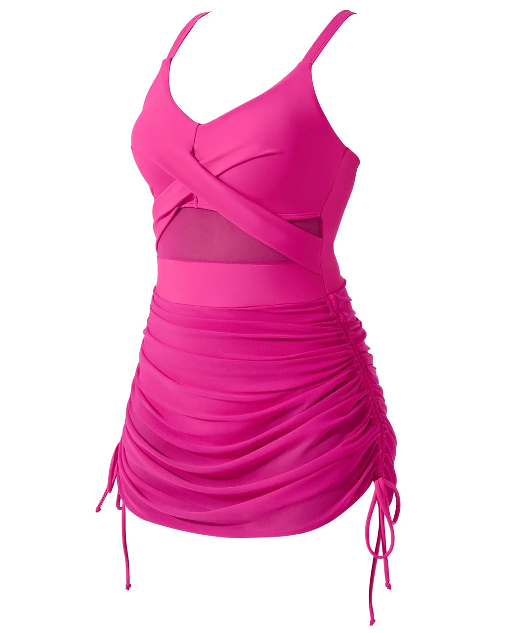 Mesh Crossover Dress Bathing Suit