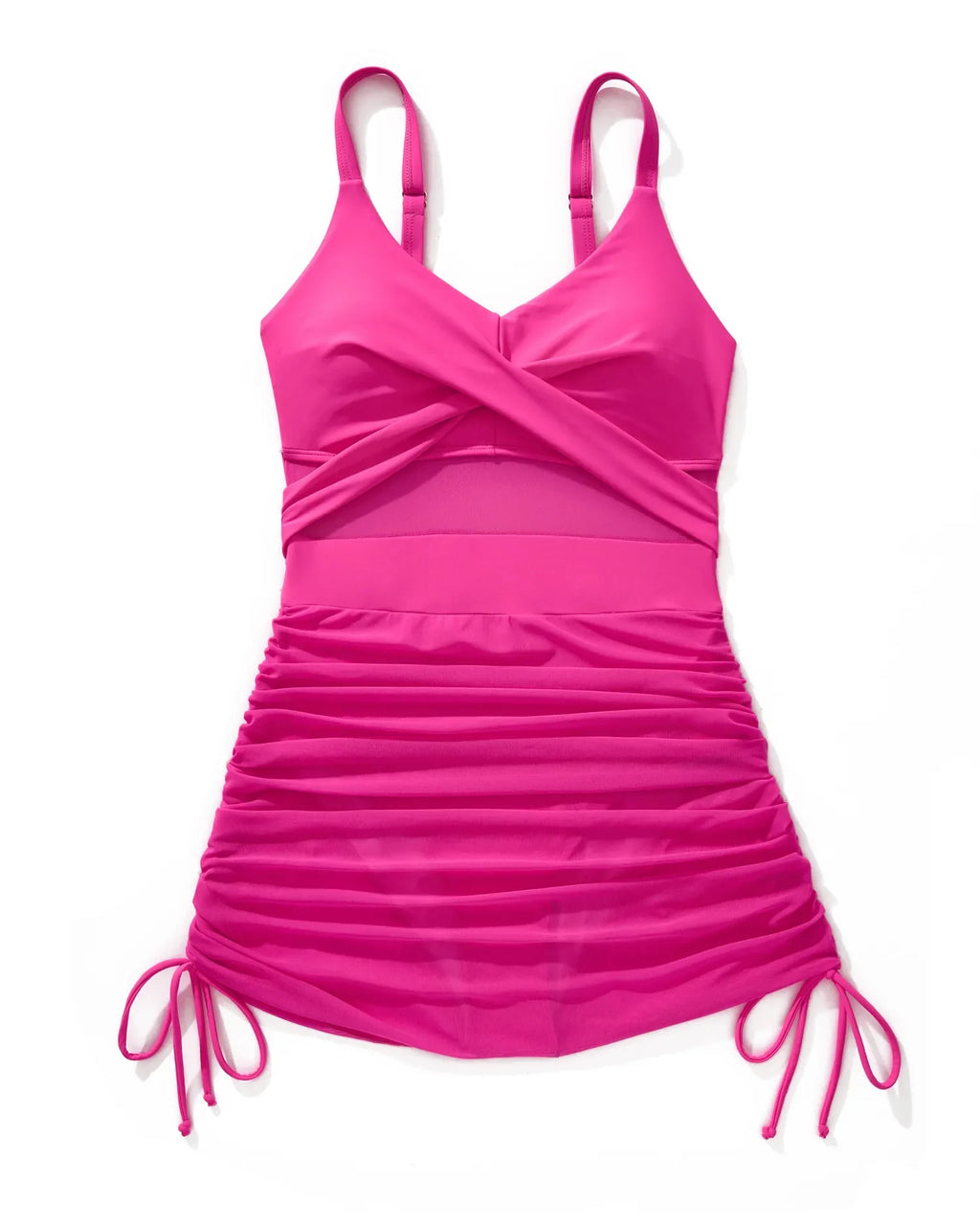 Mesh Crossover Dress Bathing Suit
