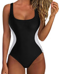 Slimming Line Square Neck Bathing Suit