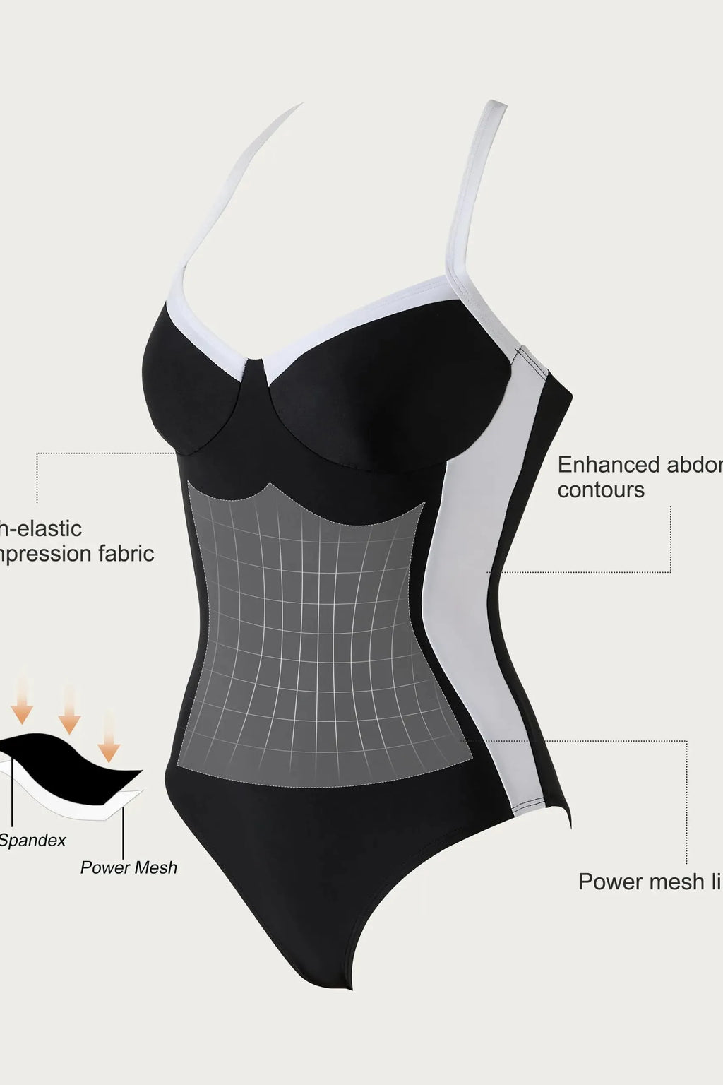 Crisscross Back Color Block Bathing Suit