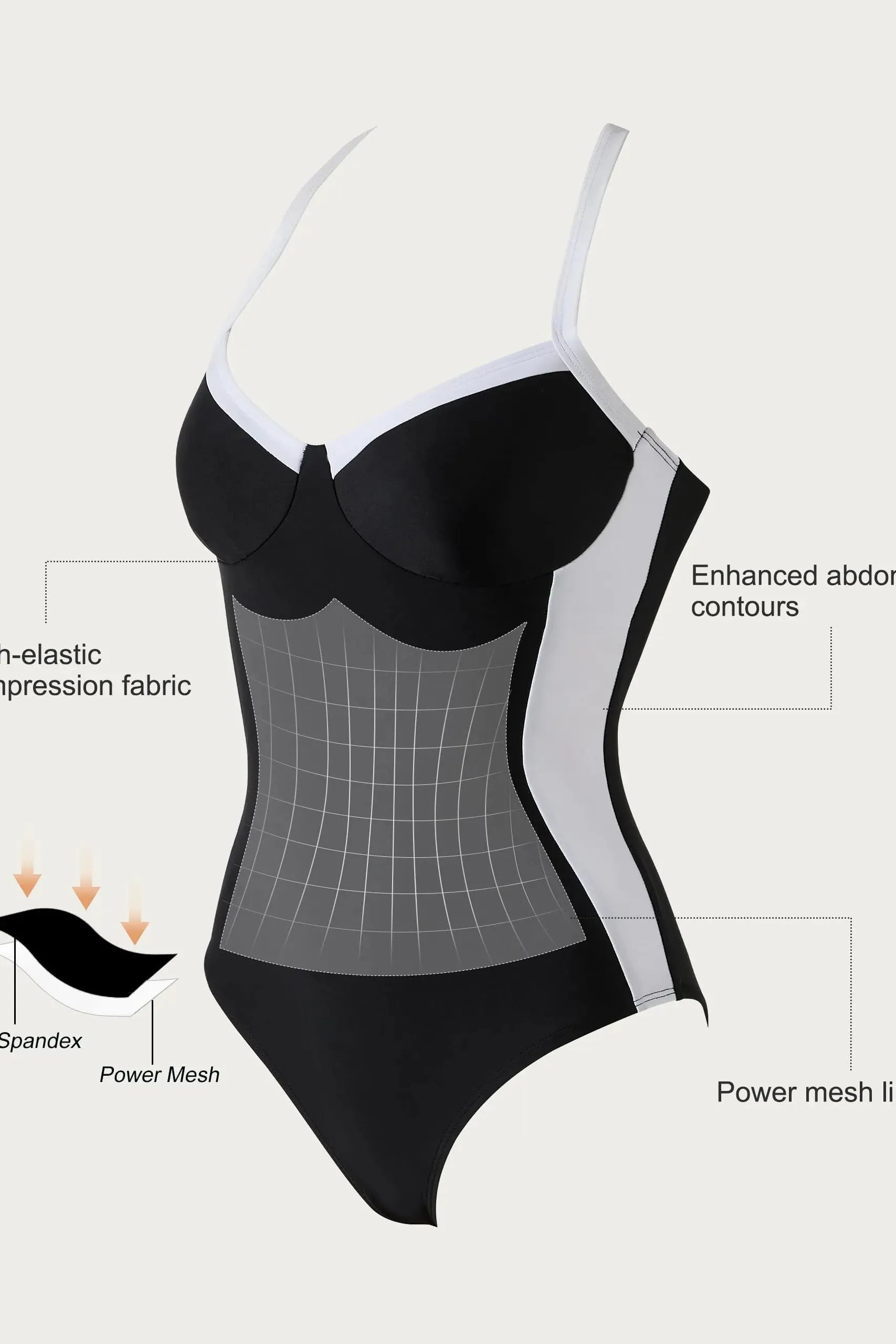 Crisscross Back Color Block Bathing Suit