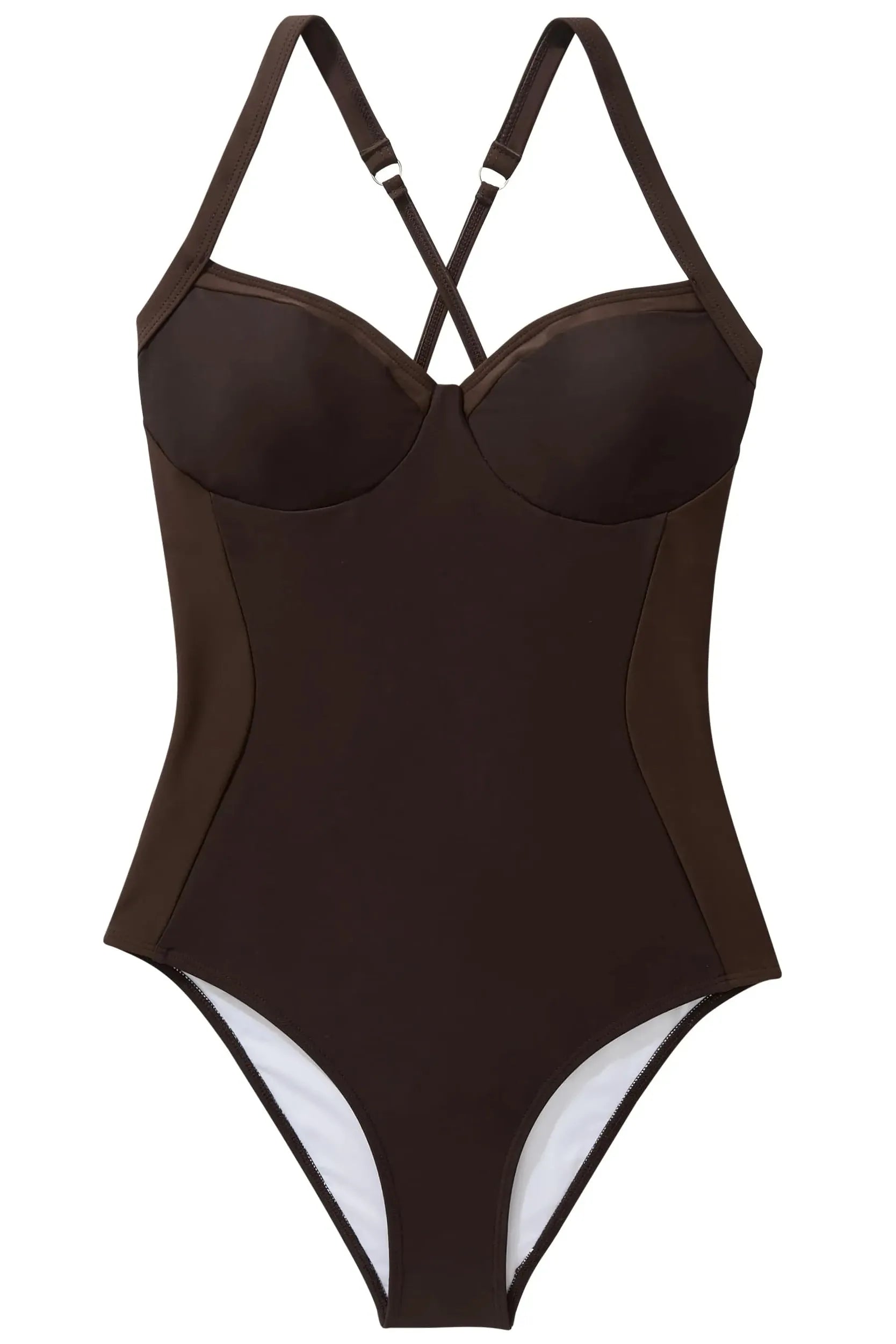 Crisscross Back Color Block Bathing Suit