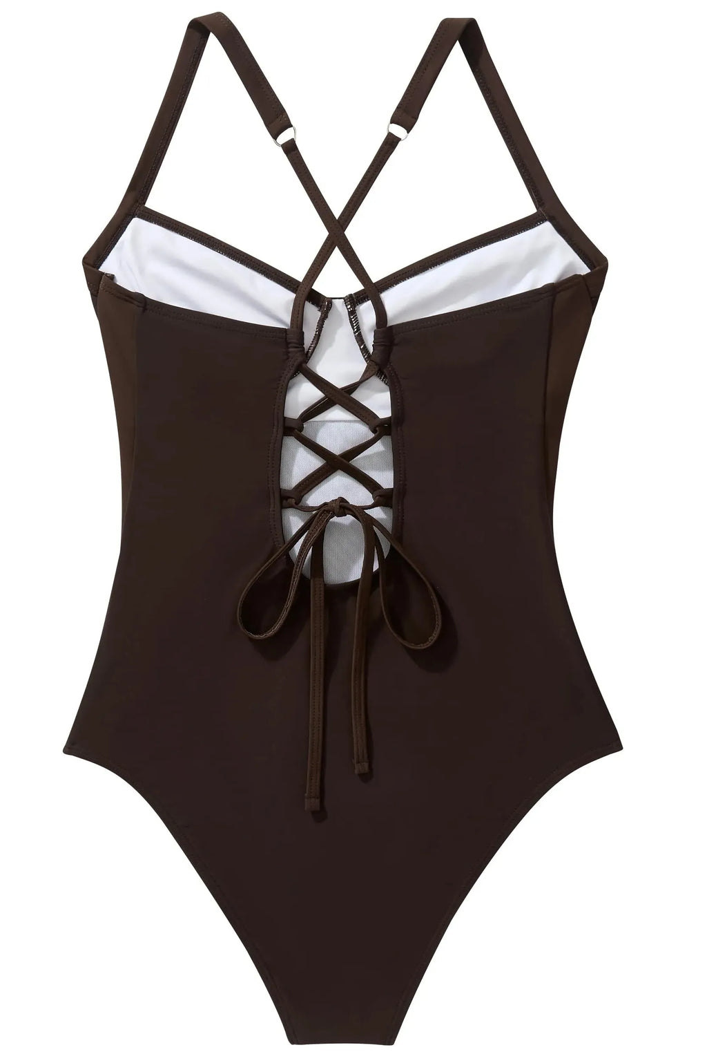 Crisscross Back Color Block Bathing Suit