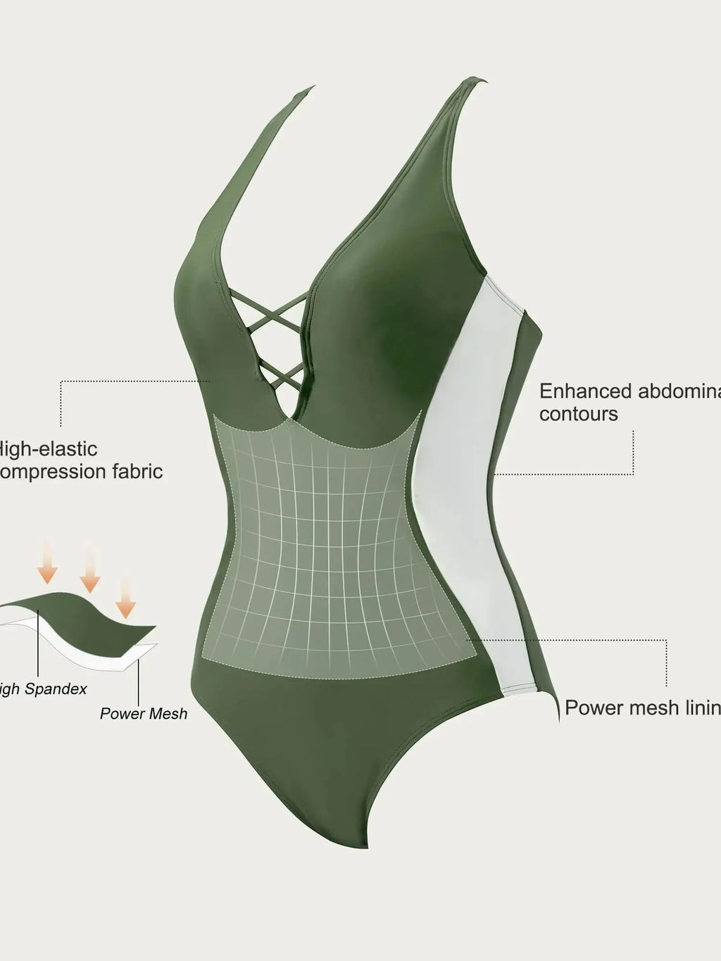 Crisscross Back & Front Bathing Suit