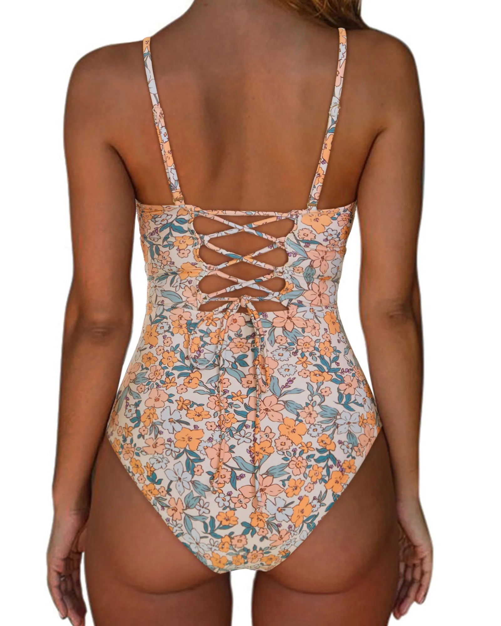Crisscross Backless Bathing Suit