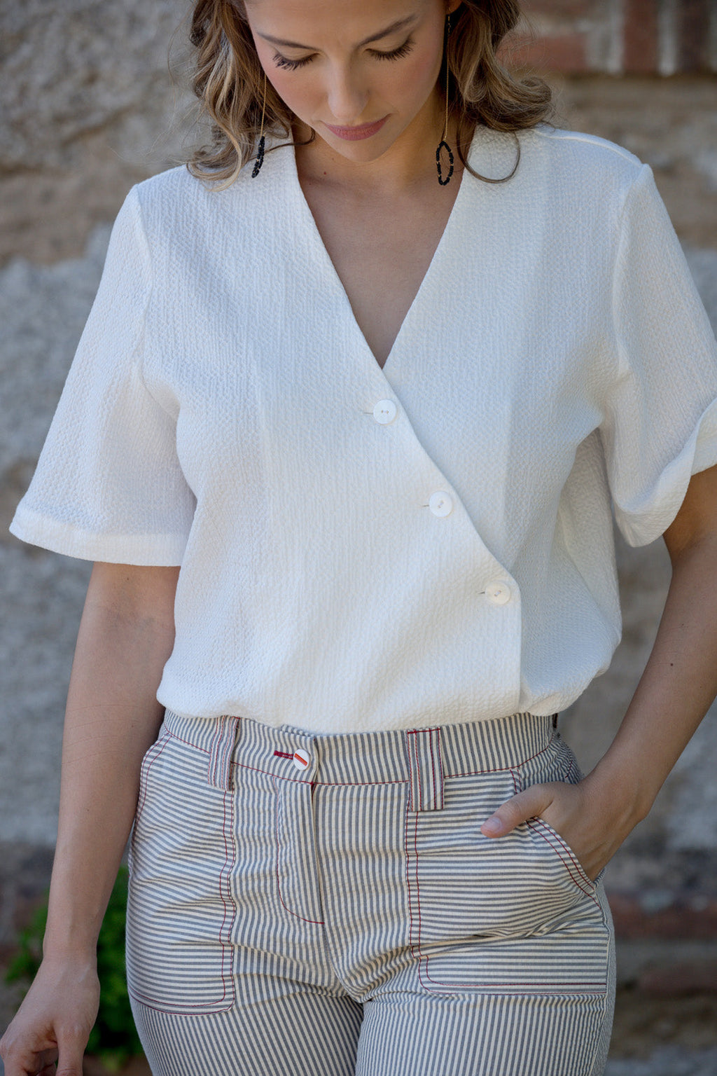 BLUSA NINA BLANCO FLOCADO