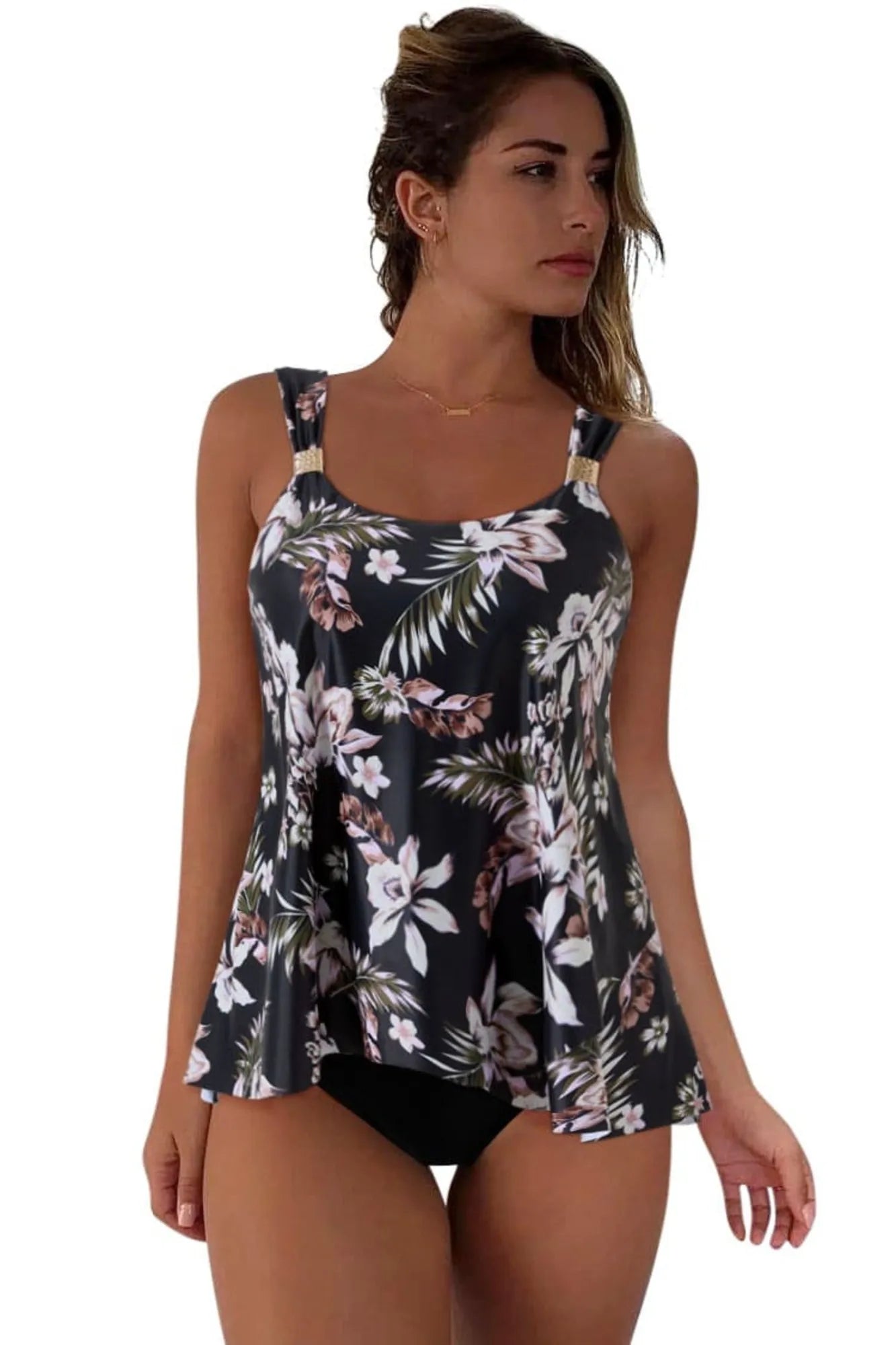Ruffle High Waisted Tankini Swimsuit