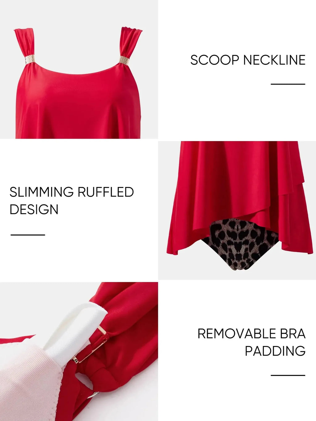 Ruffle High Waisted Tankini Swimsuit