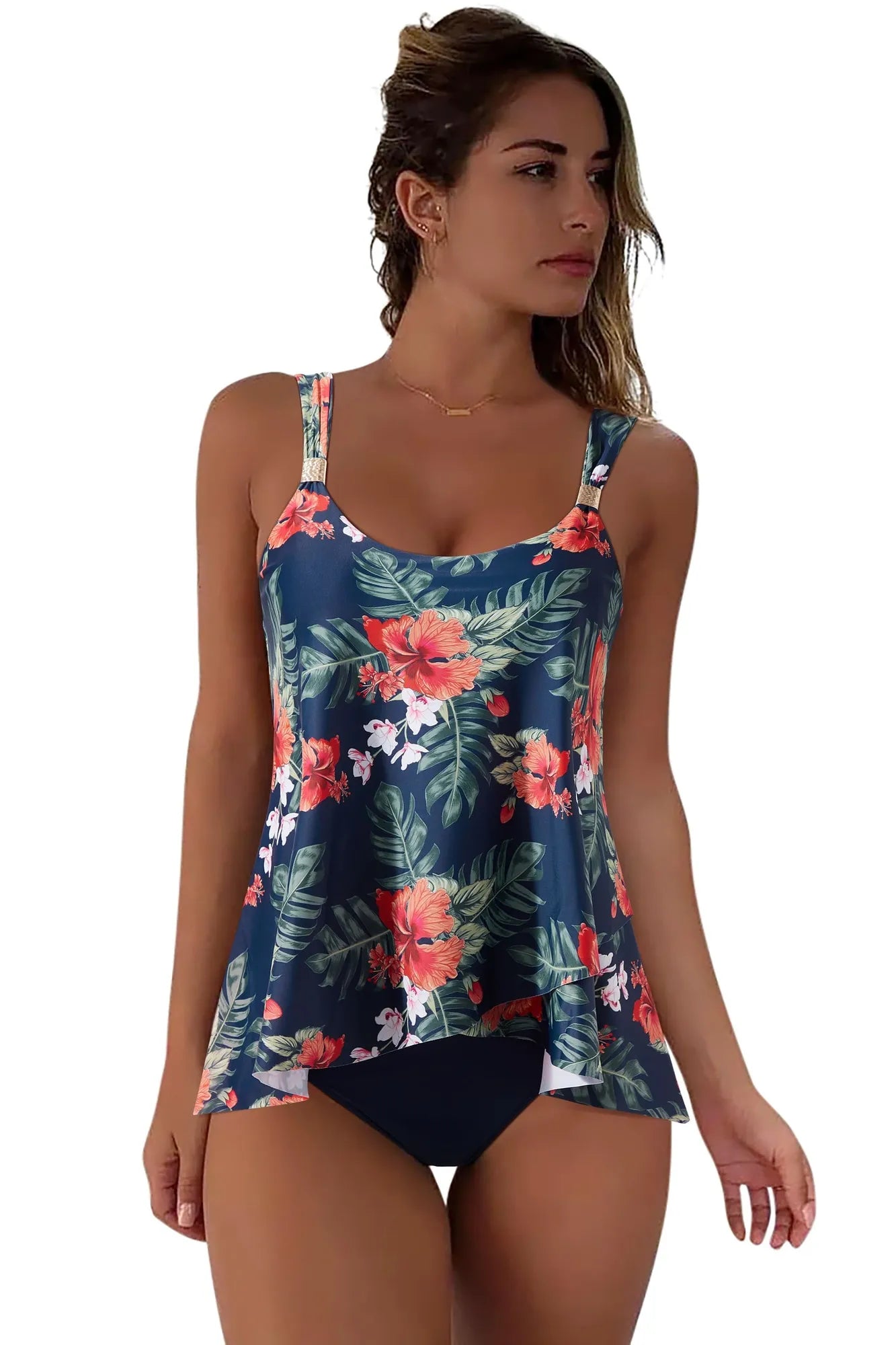 Ruffle High Waisted Tankini Swimsuit