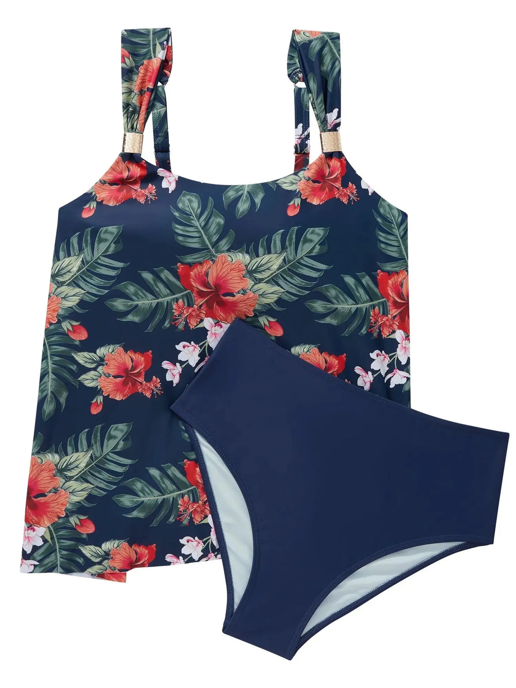 Ruffle High Waisted Tankini Swimsuit