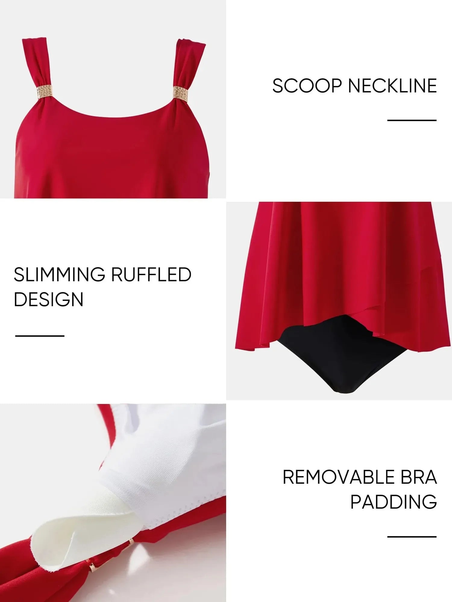 Ruffle High Waisted Tankini Swimsuit