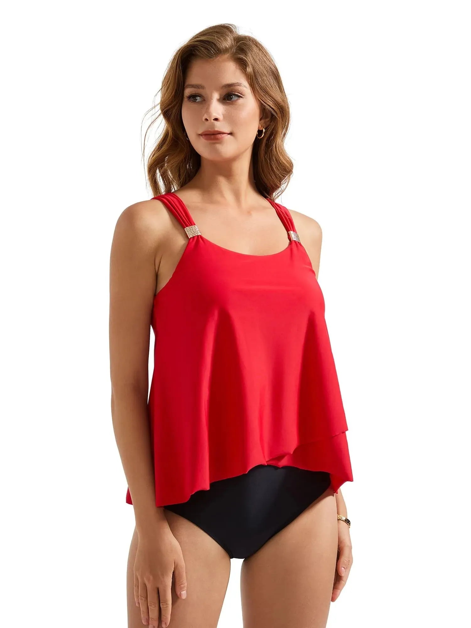 Ruffle High Waisted Tankini Swimsuit