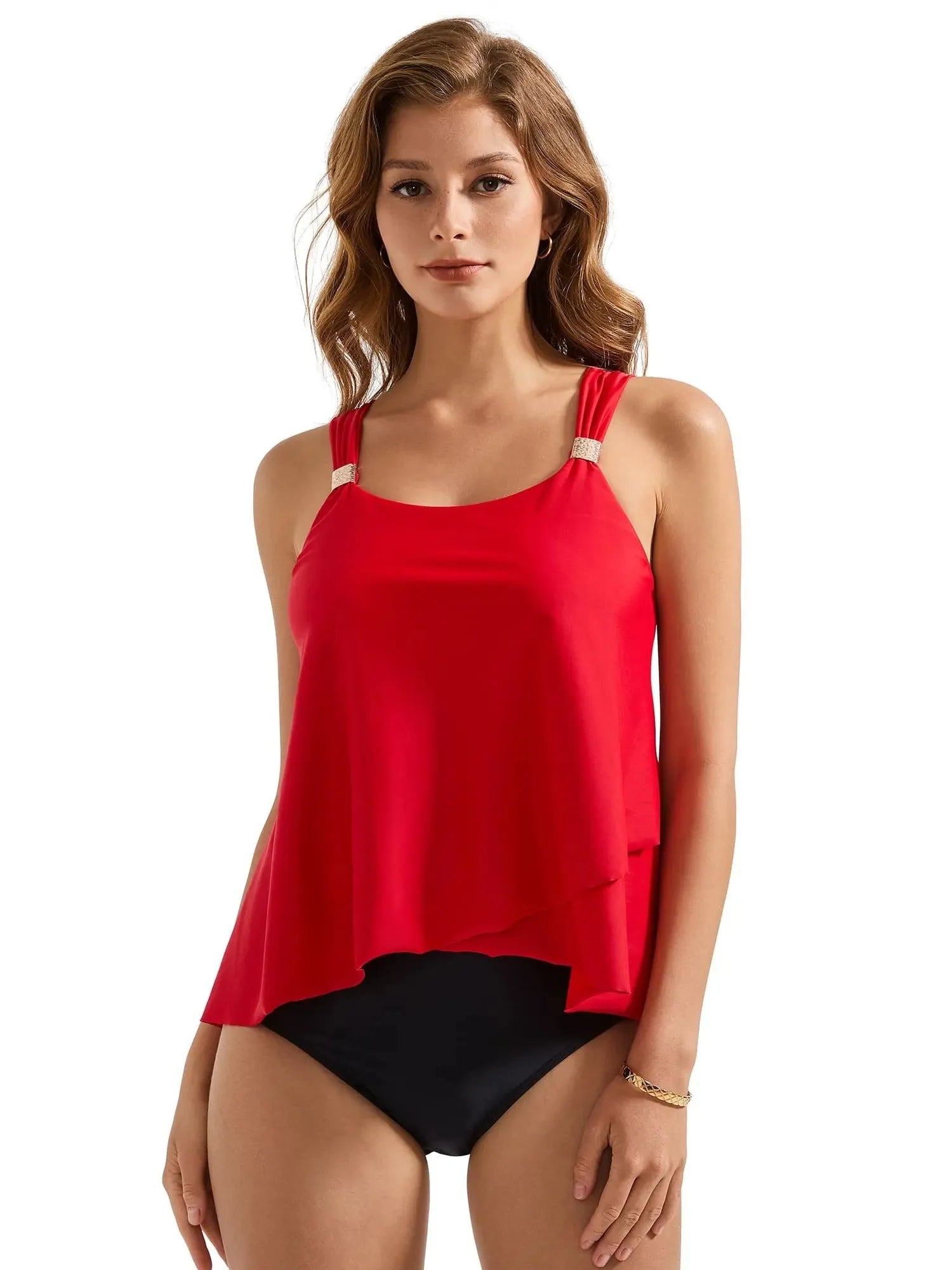 Ruffle High Waisted Tankini Swimsuit