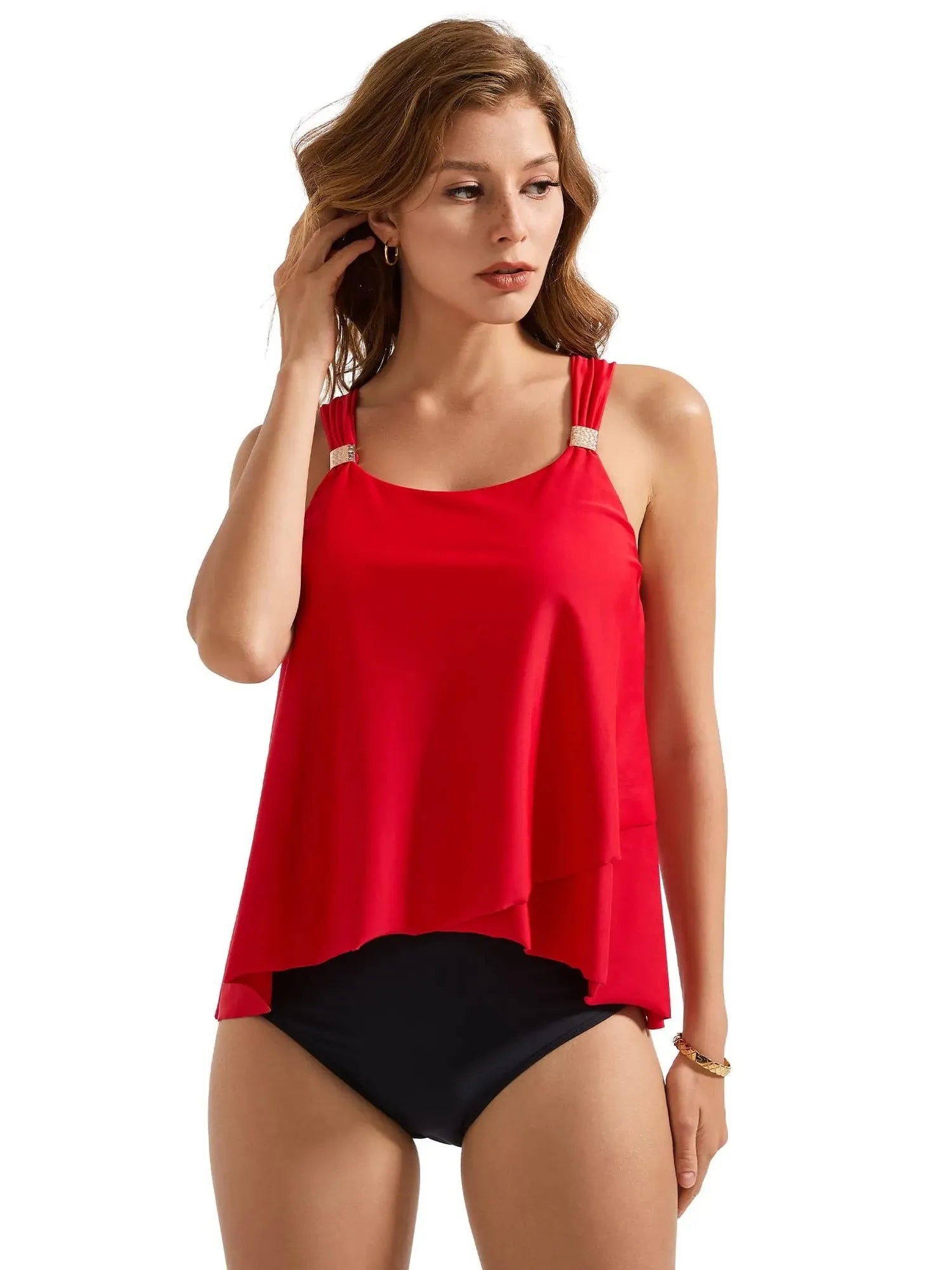 Ruffle High Waisted Tankini Swimsuit