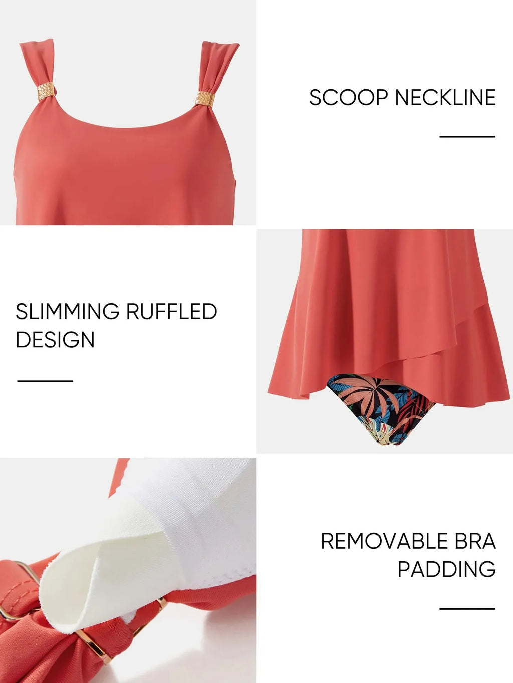 Ruffle High Waisted Tankini Swimsuit