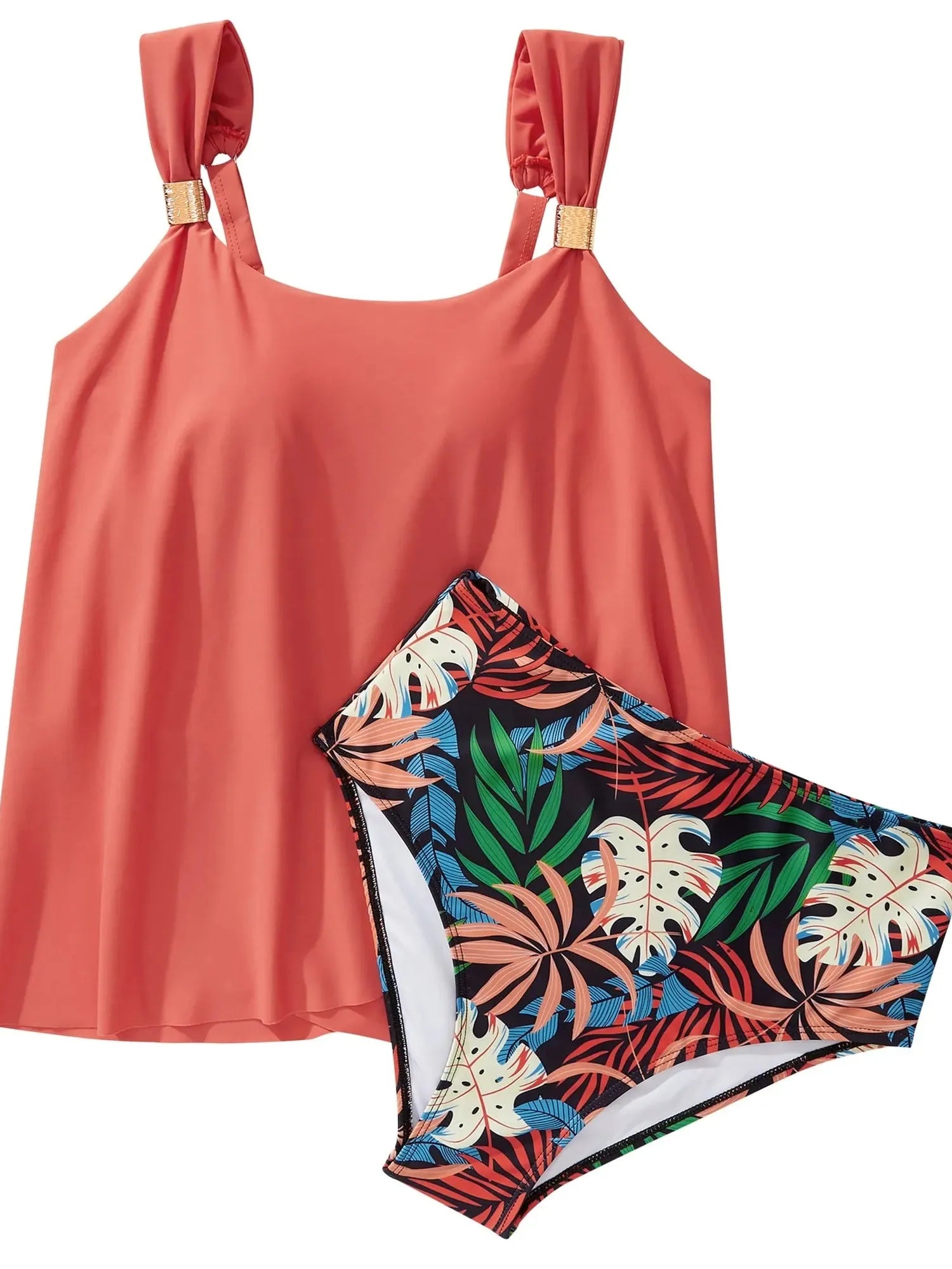 Ruffle High Waisted Tankini Swimsuit