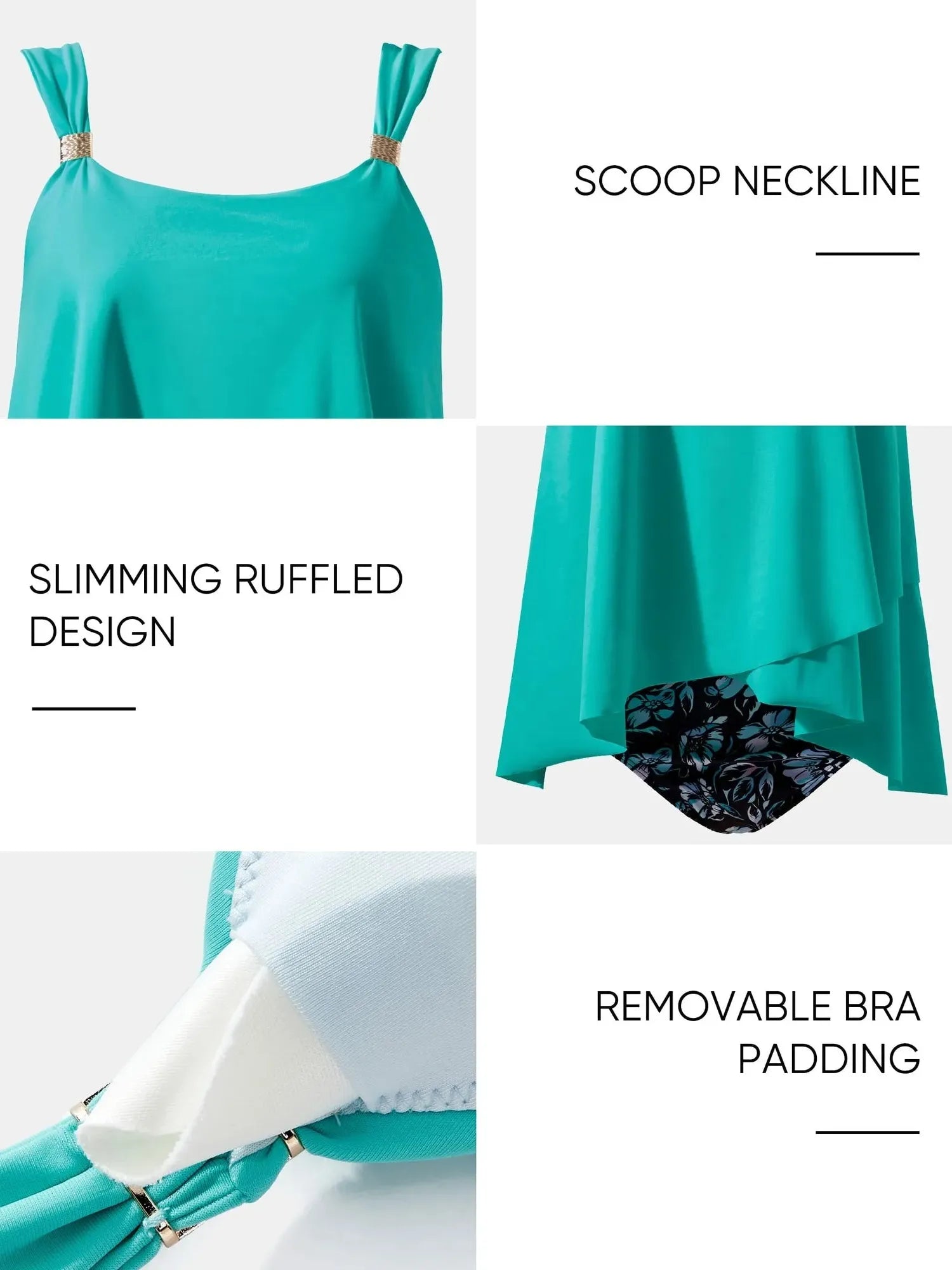 Ruffle High Waisted Tankini Swimsuit