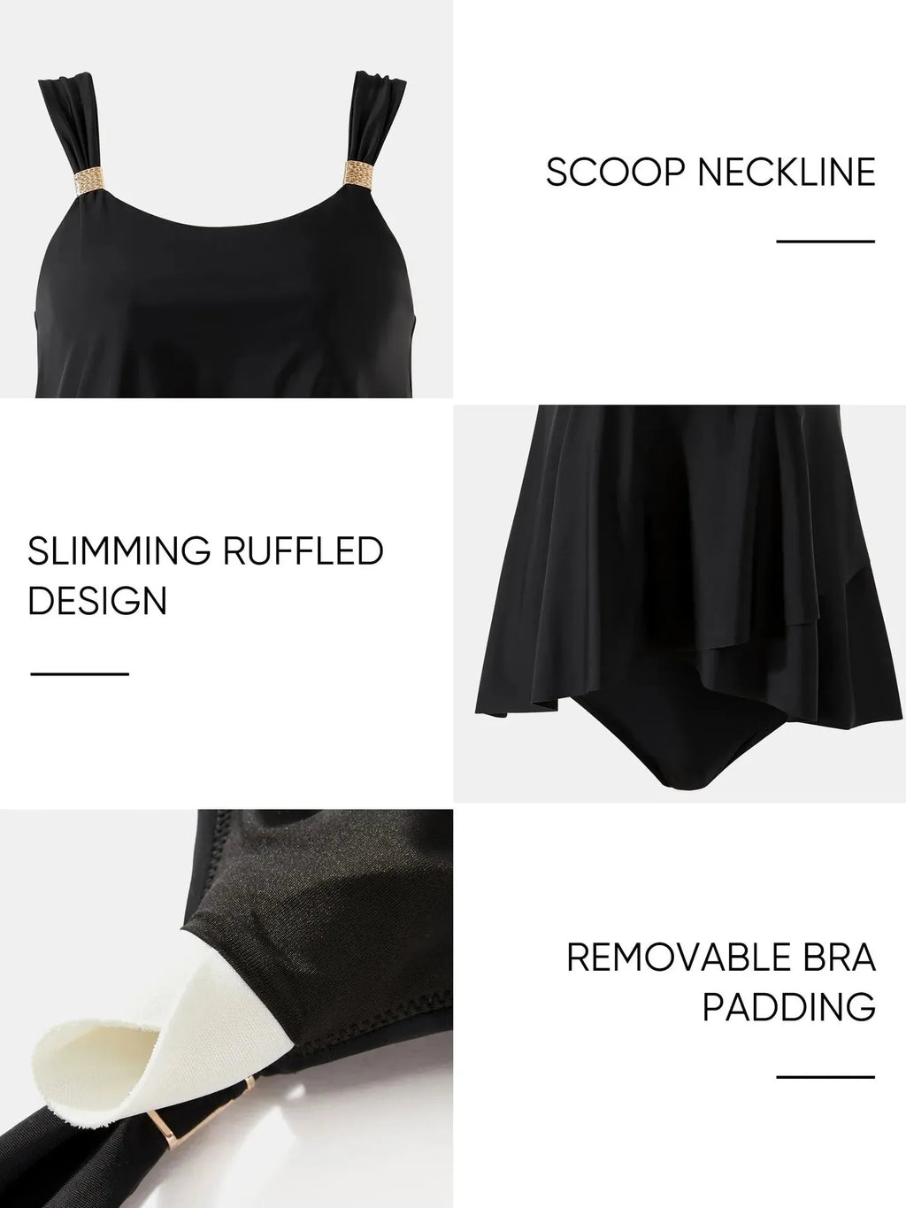 Ruffle High Waisted Tankini Swimsuit