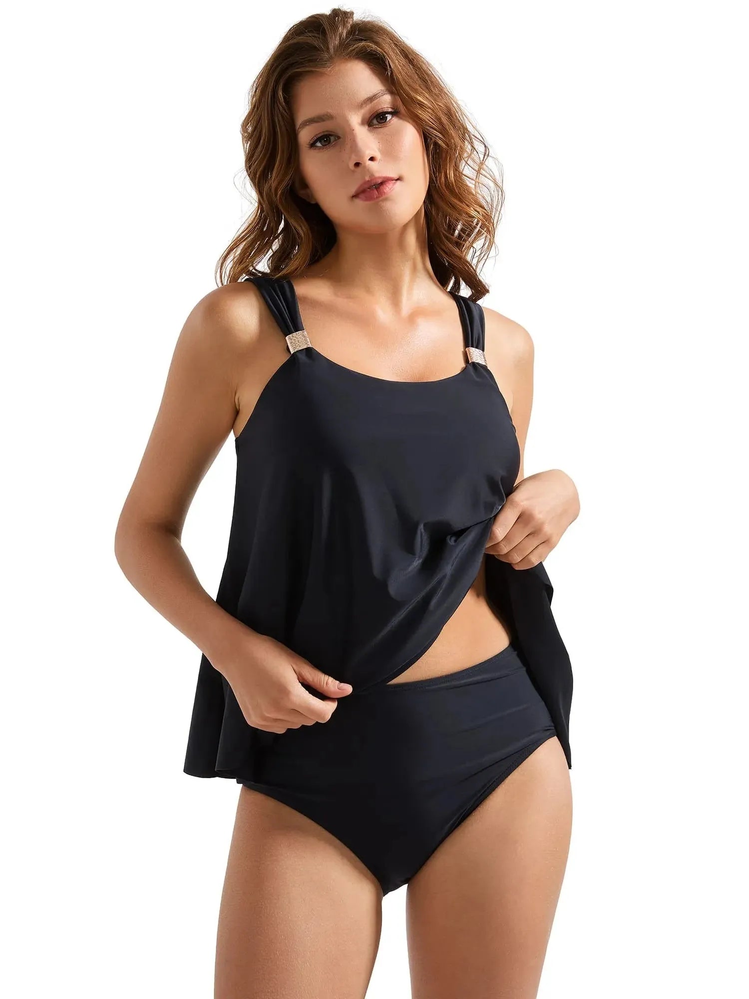 Ruffle High Waisted Tankini Swimsuit