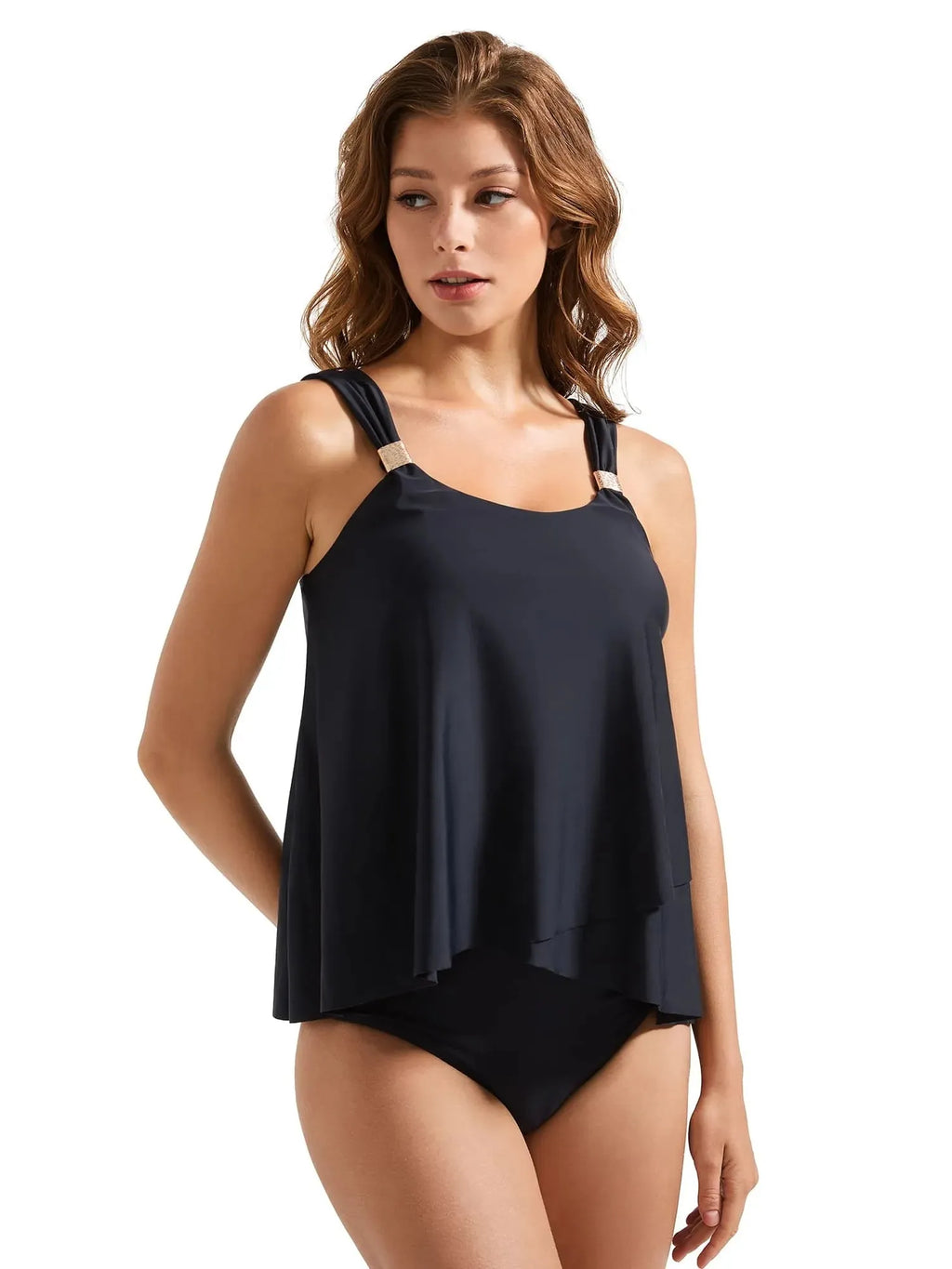 Ruffle High Waisted Tankini Swimsuit