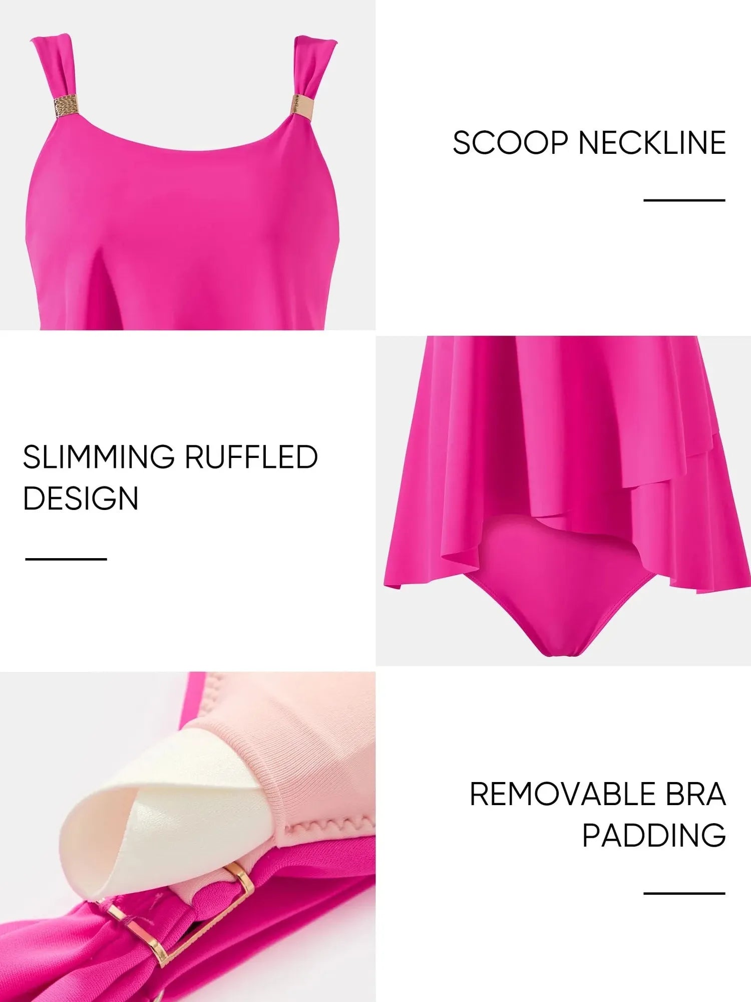 Ruffle High Waisted Tankini Swimsuit