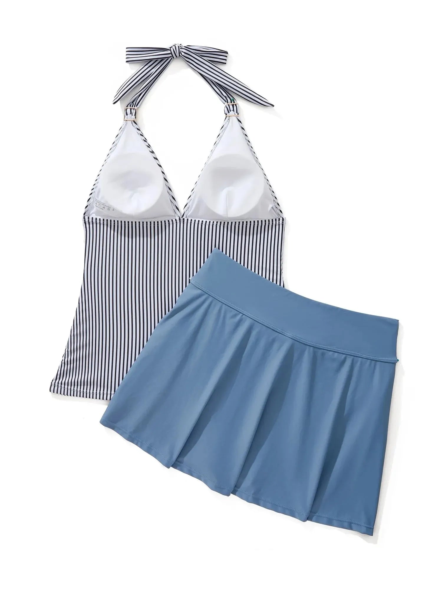 Halter Tankini Skirt Swimsuit