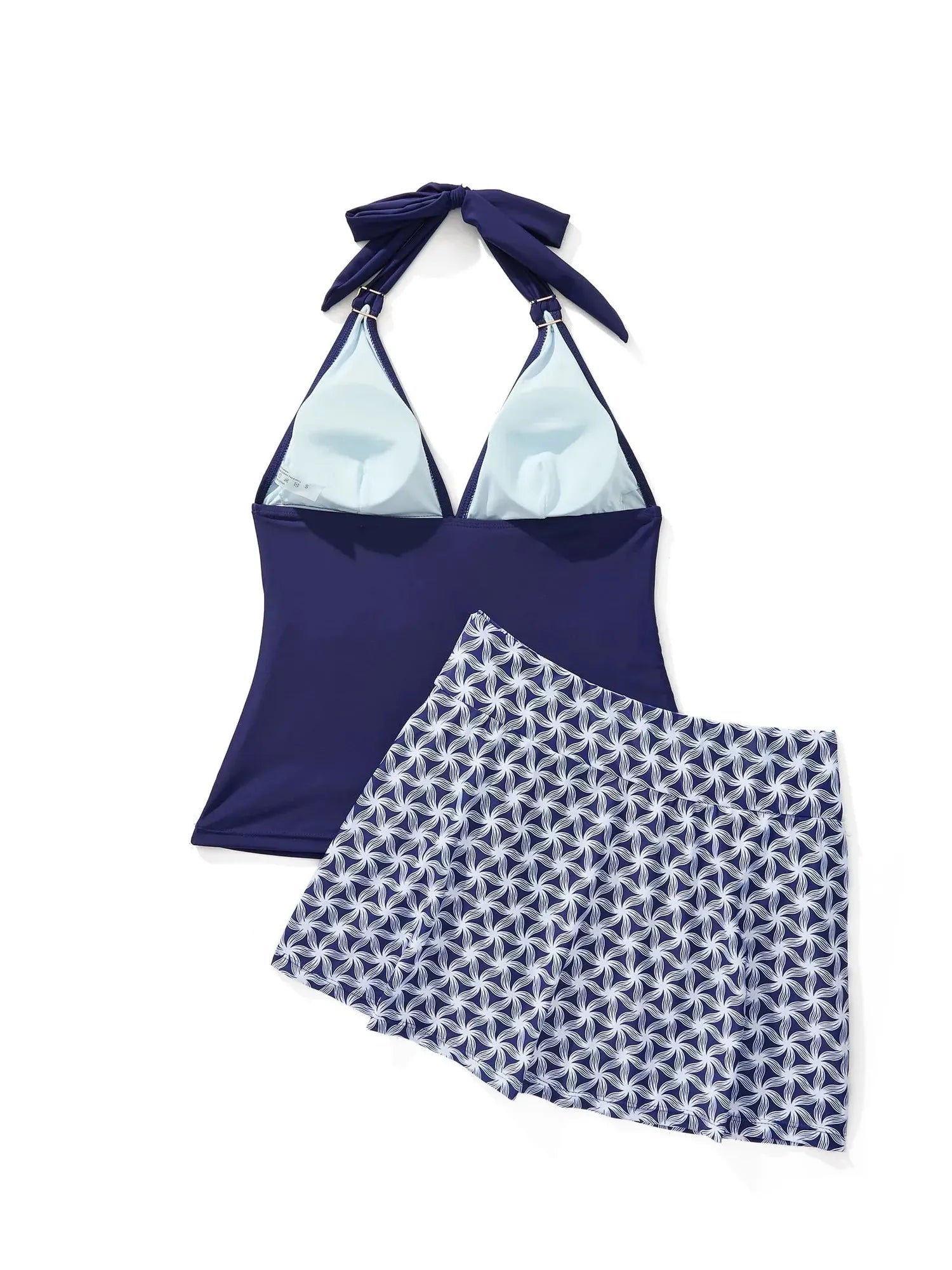 Halter Tankini Skirt Swimsuit