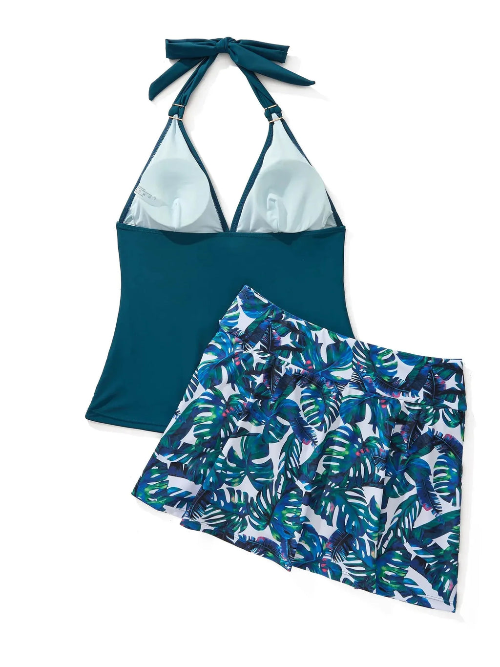 Halter Tankini Skirt Swimsuit