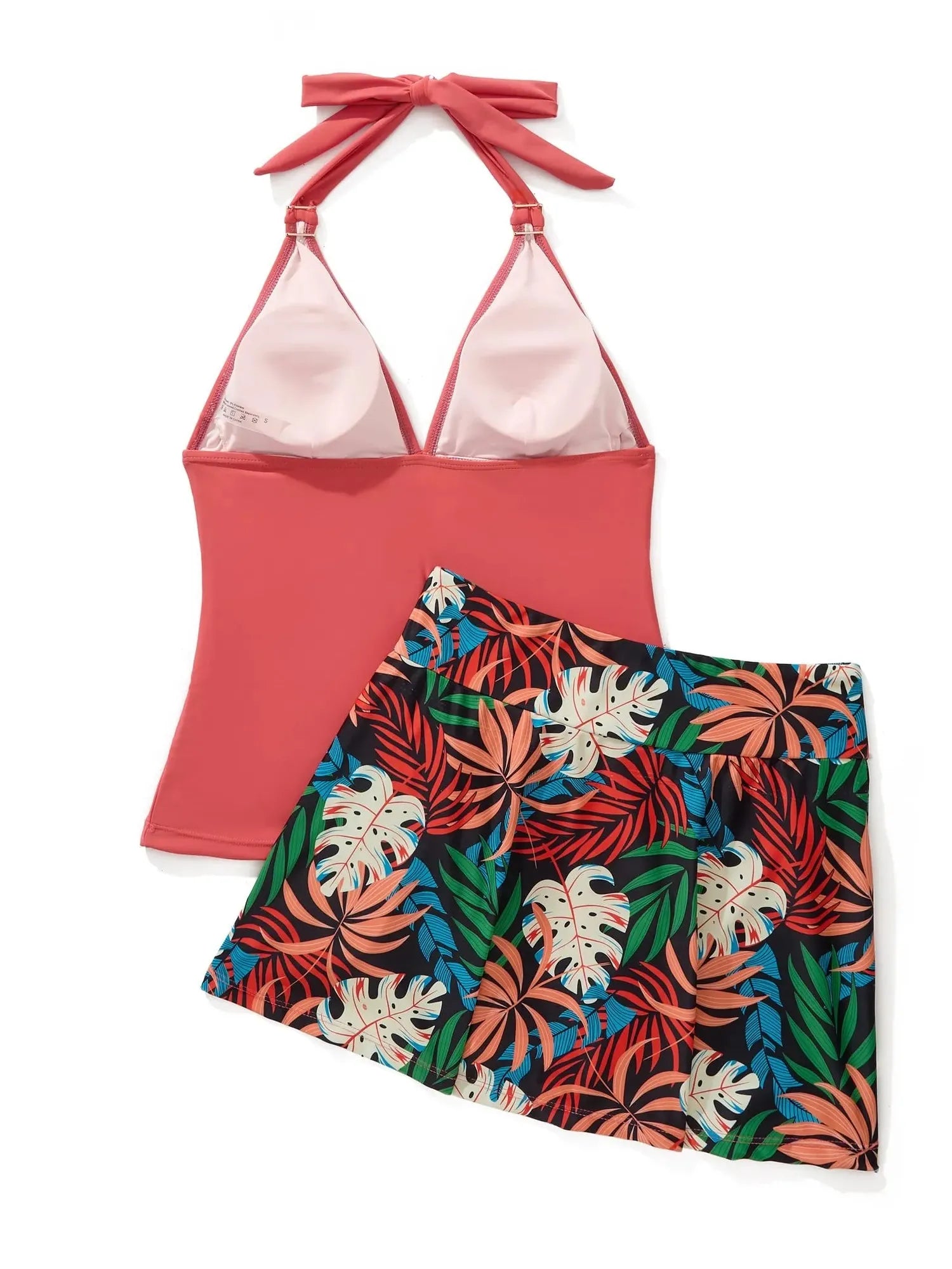 Halter Tankini Skirt Swimsuit