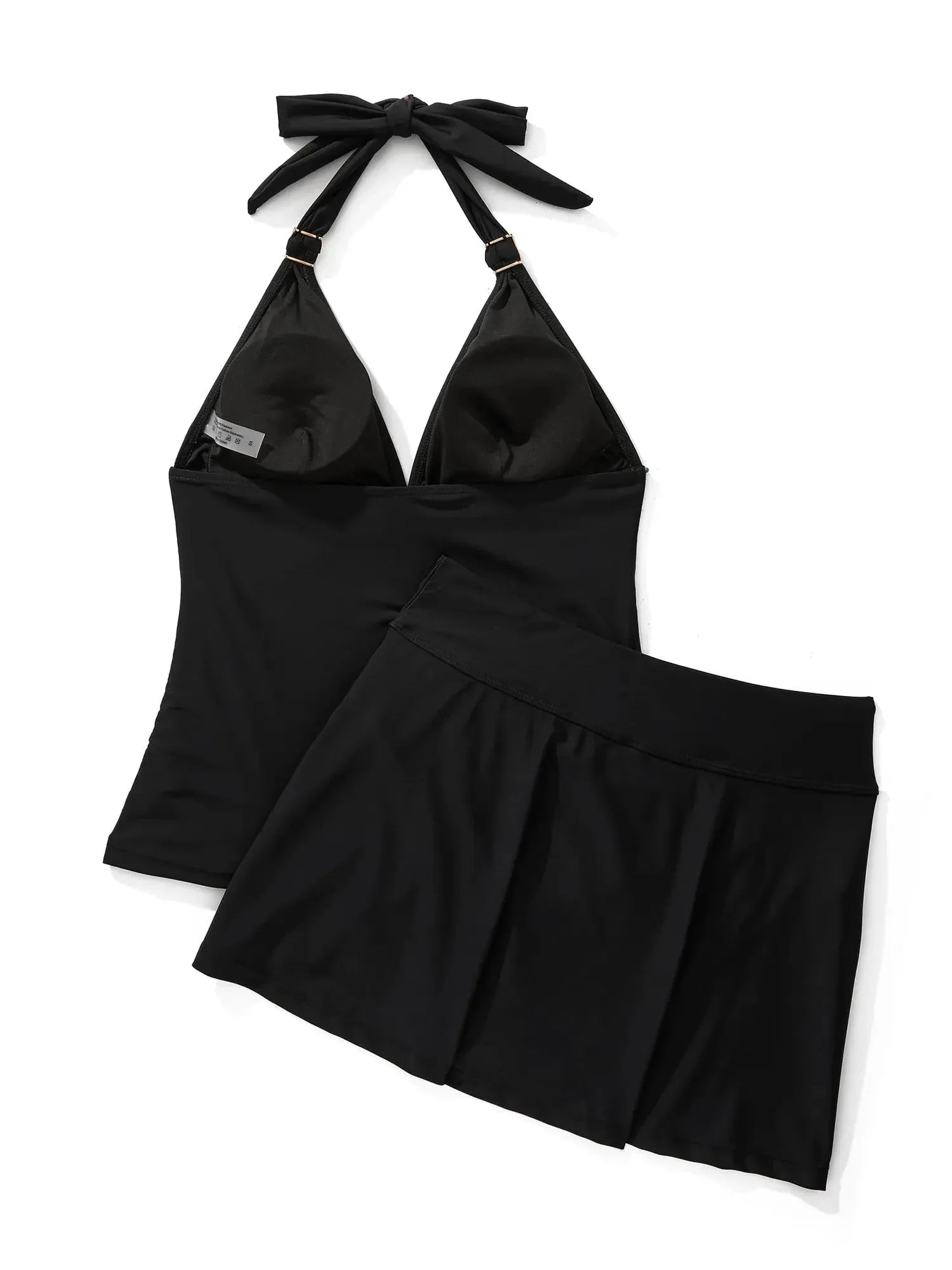 Halter Tankini Skirt Swimsuit