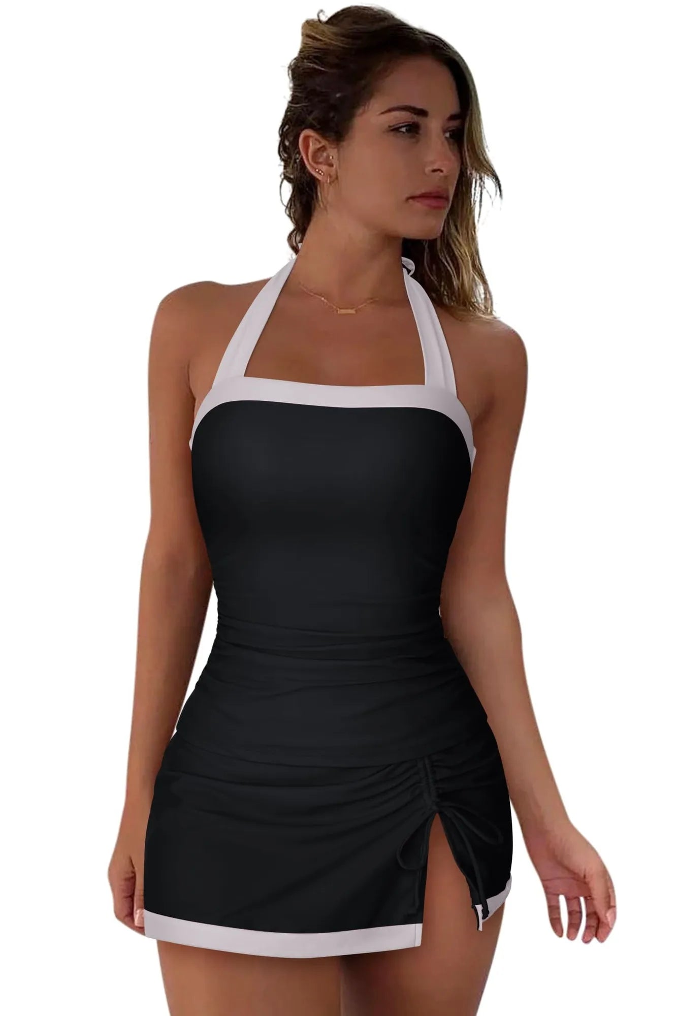Tummy Control Backless Tankini Swimsuit