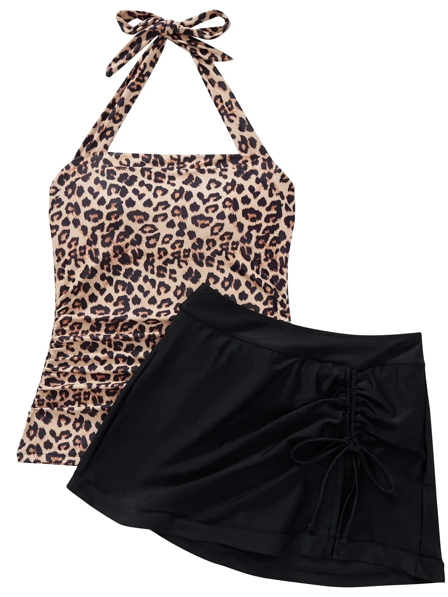 Tummy Control Backless Tankini Swimsuit