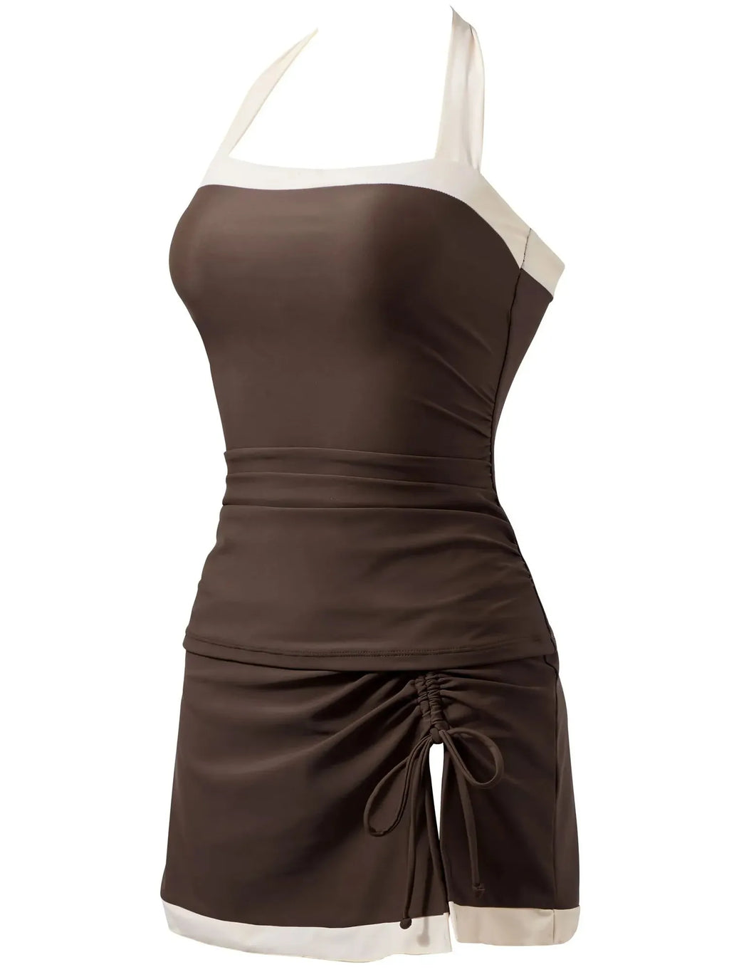 Tummy Control Backless Tankini Swimsuit