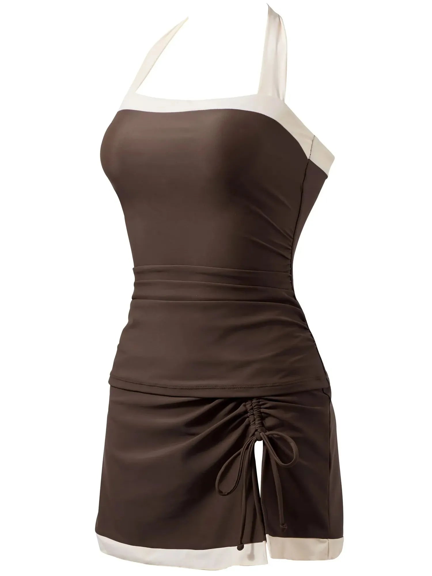 Tummy Control Backless Tankini Swimsuit