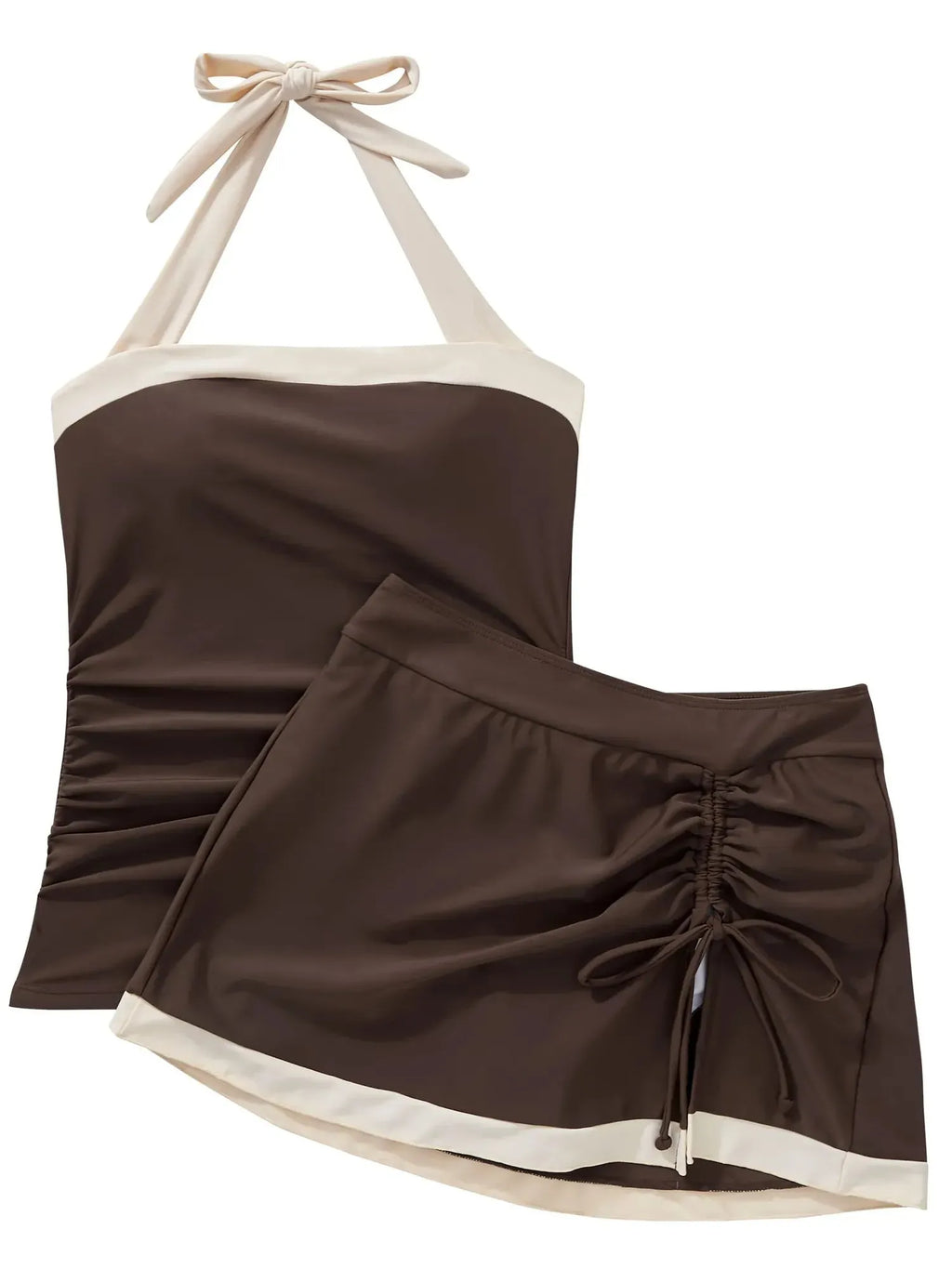 Tummy Control Backless Tankini Swimsuit