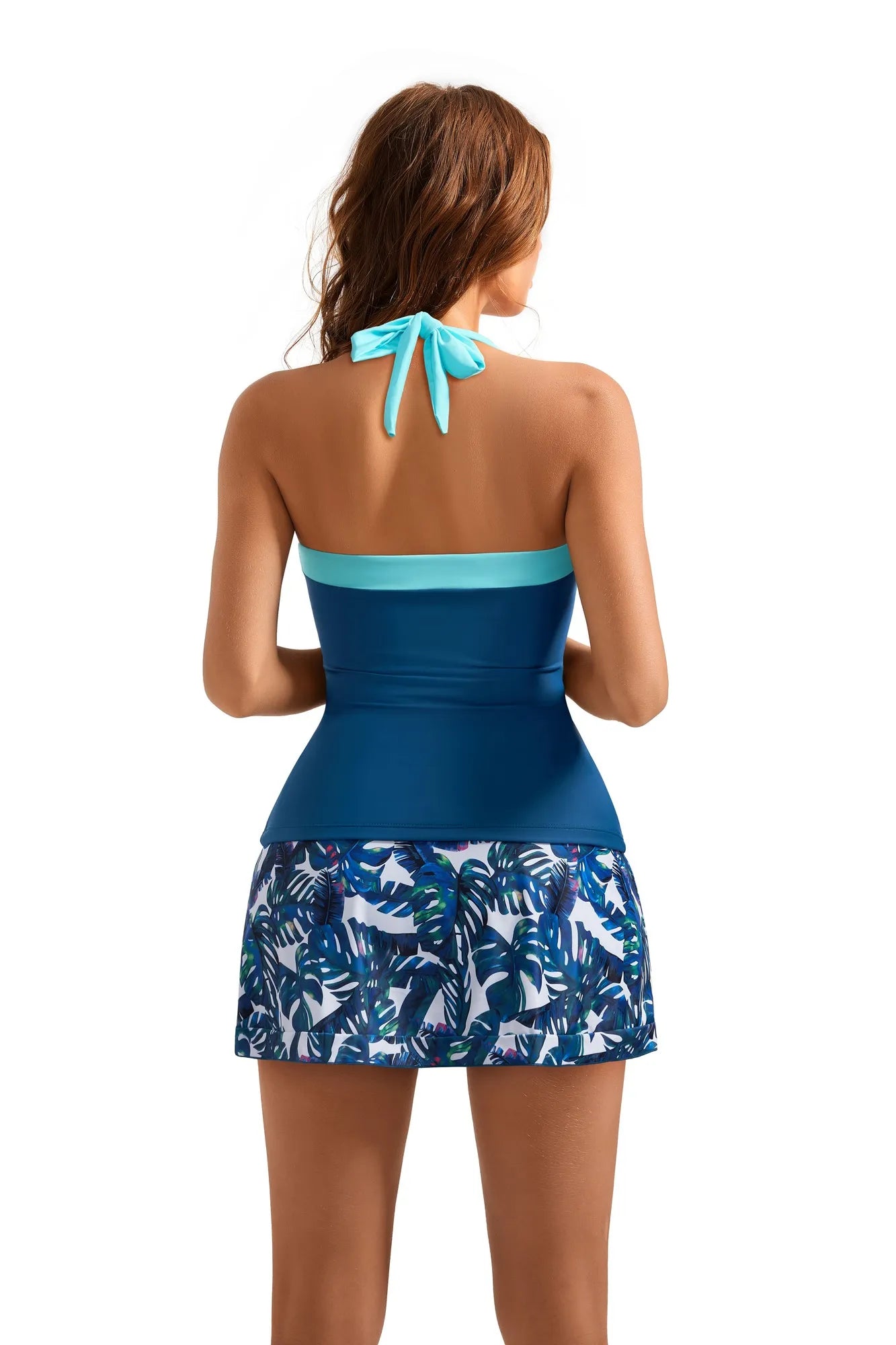 Tummy Control Backless Tankini Swimsuit