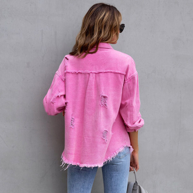 Chaqueta vaquera desgastada
