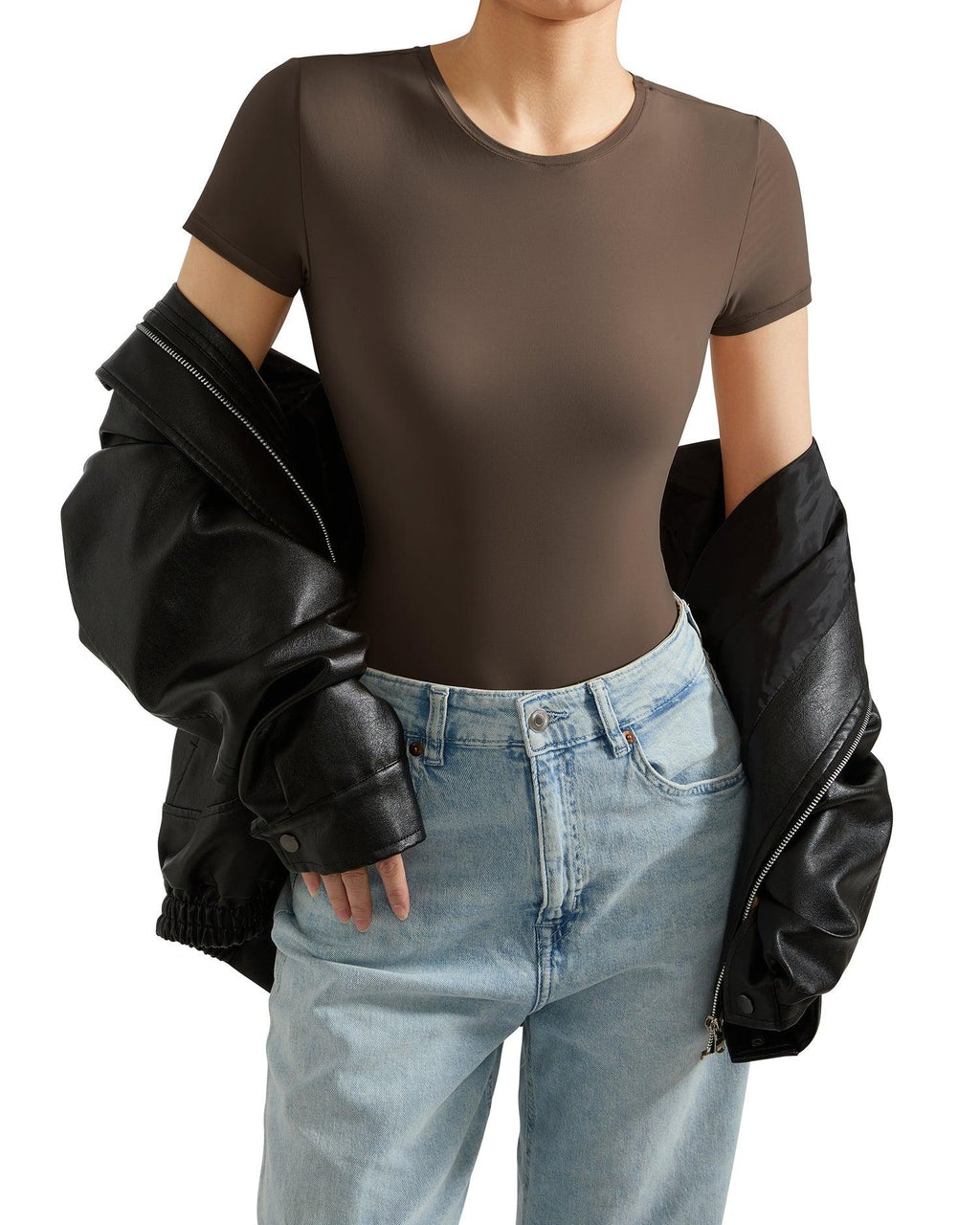 Buttery Soft Crew Neck Bodysuit - Short Sleeve