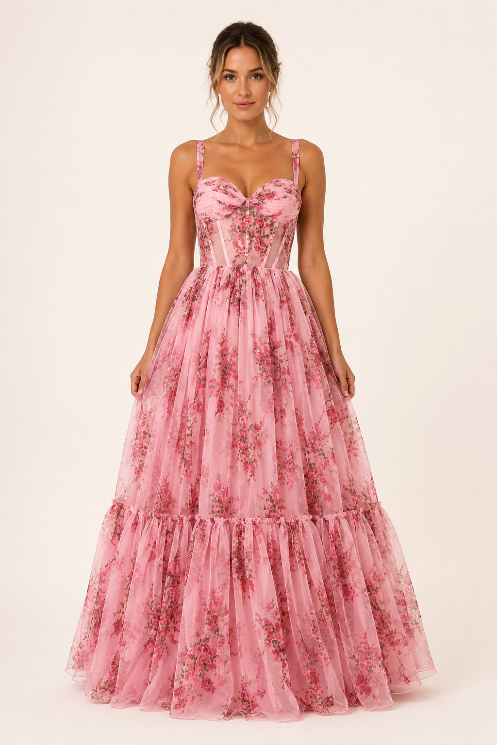 Vestido largo mujer estampado floral corset - Elira