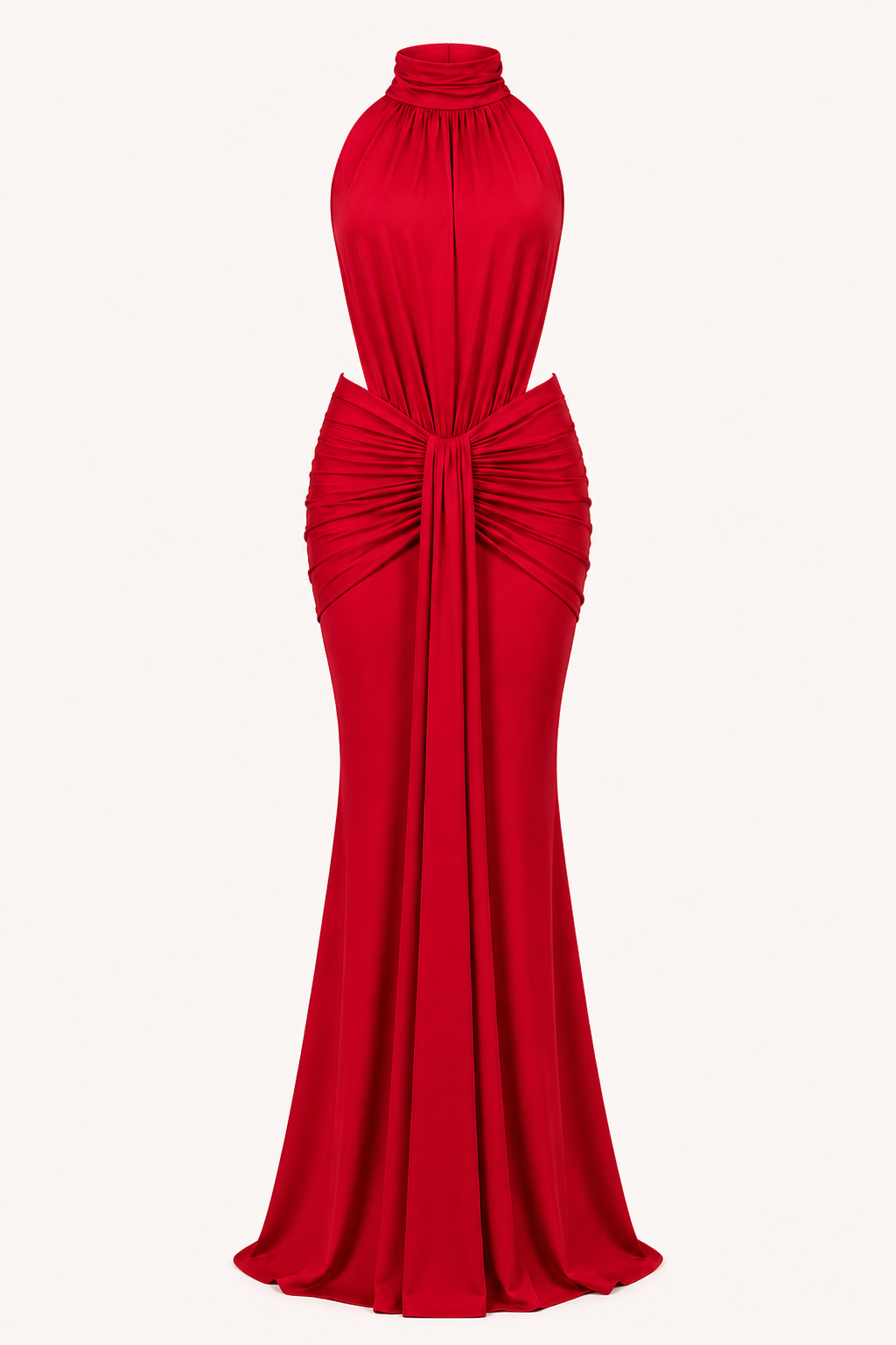 Vestido largo mujer elegante cuello halter ajustado - Klara
