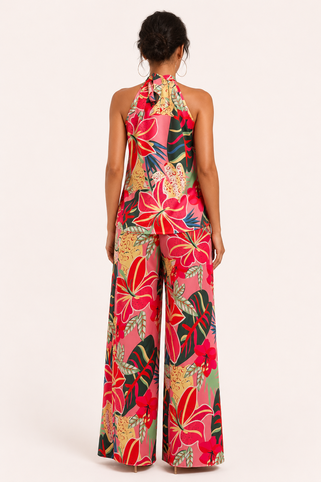 Conjunto estampado floral pantalón ancho mujer - Siria