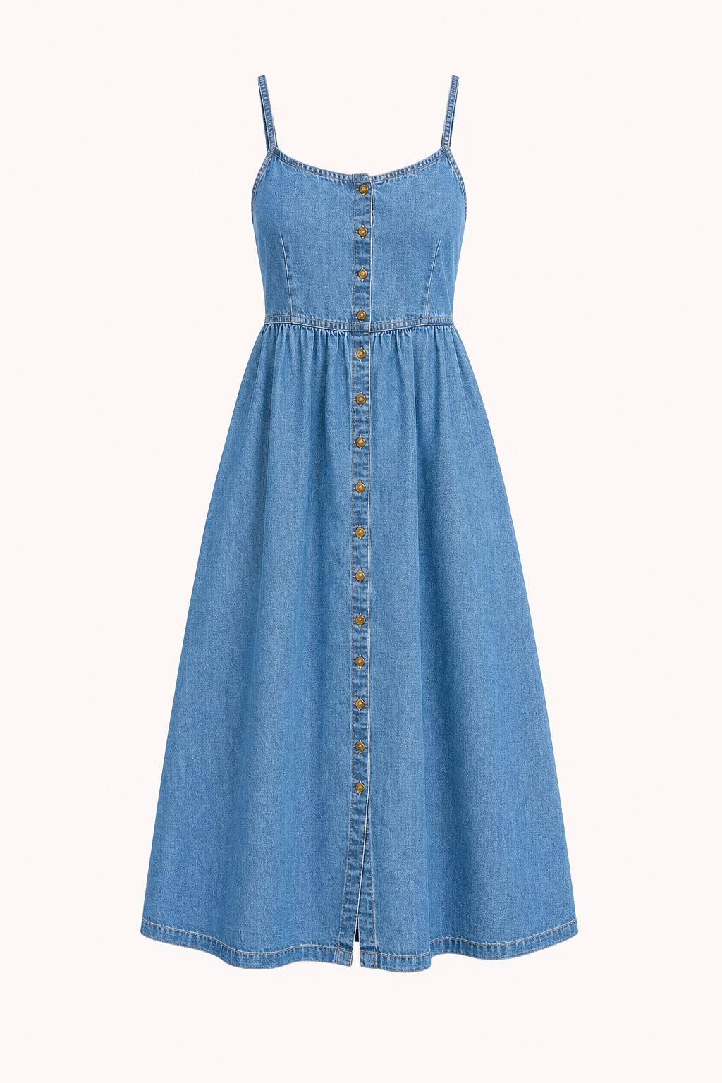 Vestido vaquero midi mujer botones - Hanneli