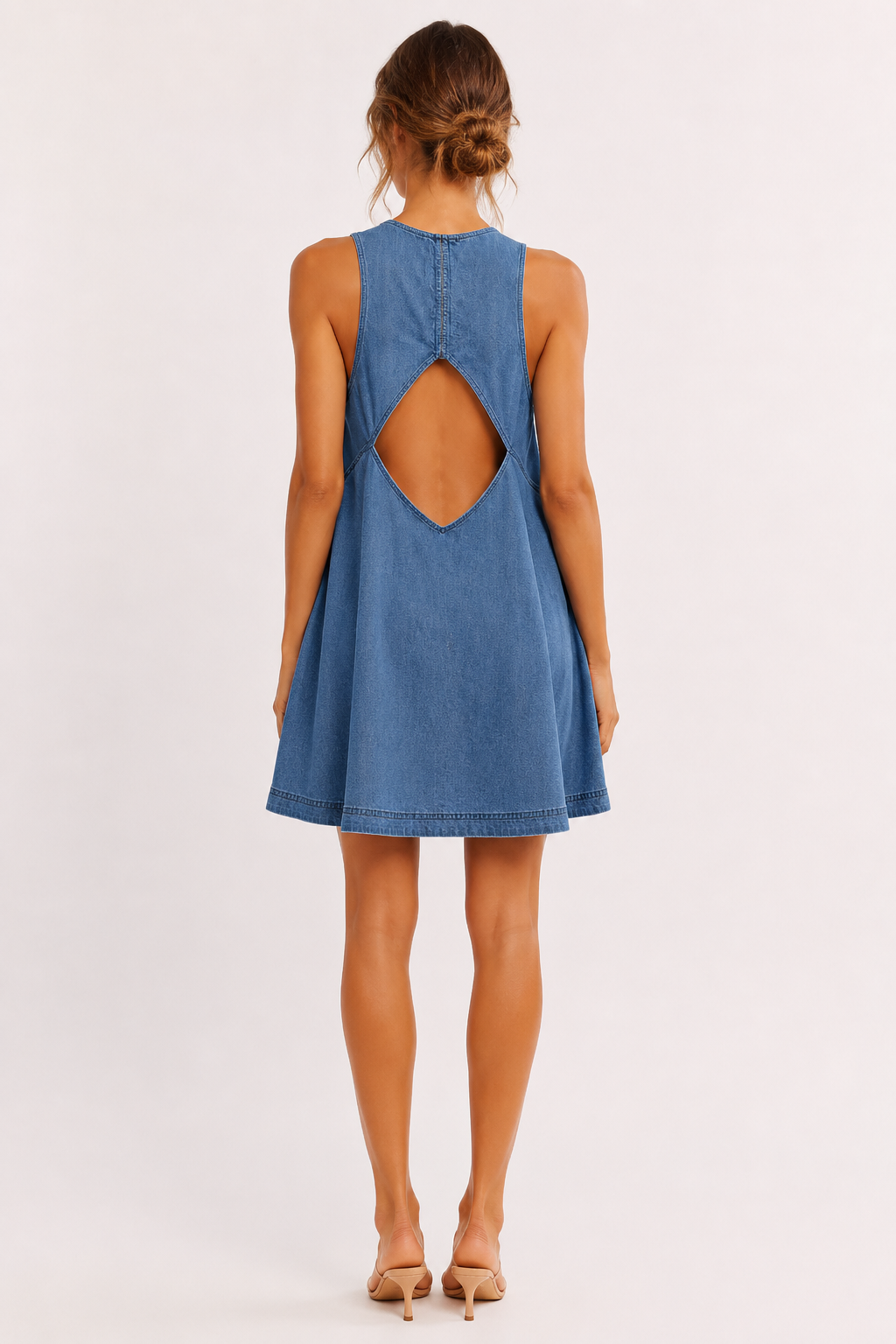 Vestido corto mujer denim sin mangas casual - Elske