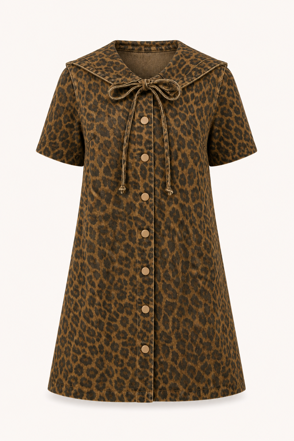 Vestido denim corto mujer cuello marinero - Paula