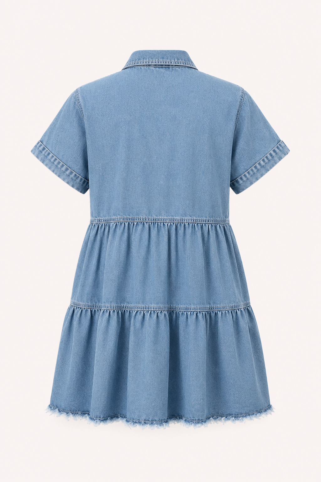 Vestido corto vaquero casual mujer manga corta - Heike