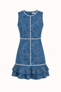 Vestido corto denim mujer sin mangas estampado - Gerlind