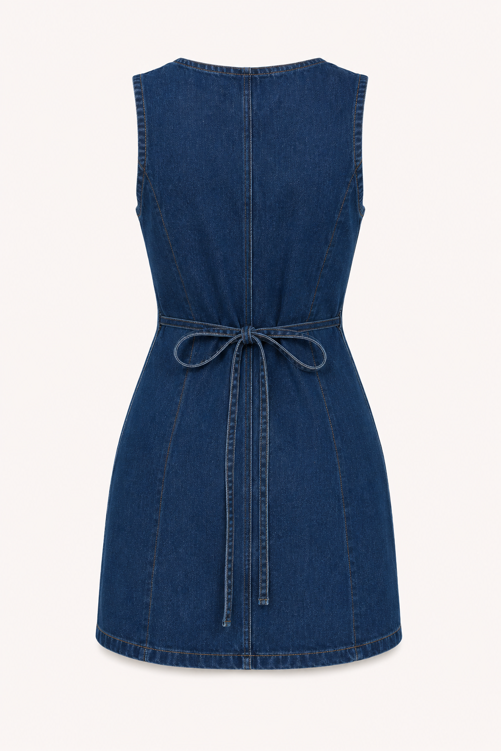 Vestido corto mujer denim botones escote V - Ilse