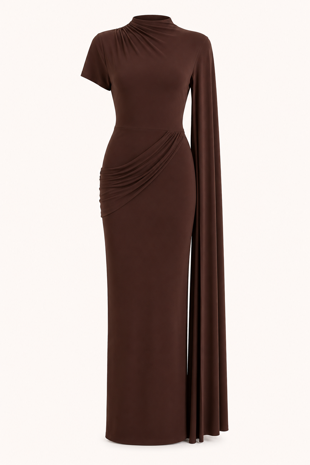 Vestido largo mujer gala elegante cuello alto - Mirna